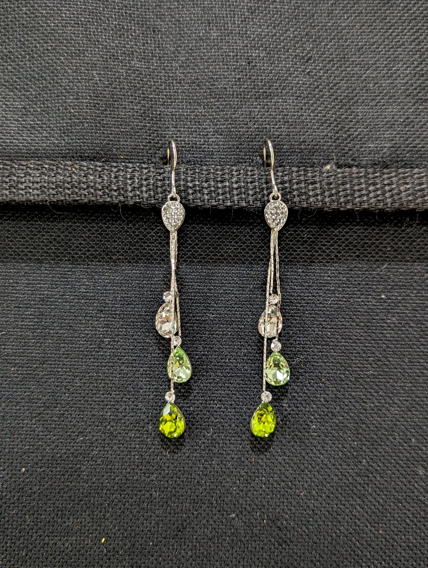 Austrian Crystal embedded Long dangling hook drop Earring - Simpliful