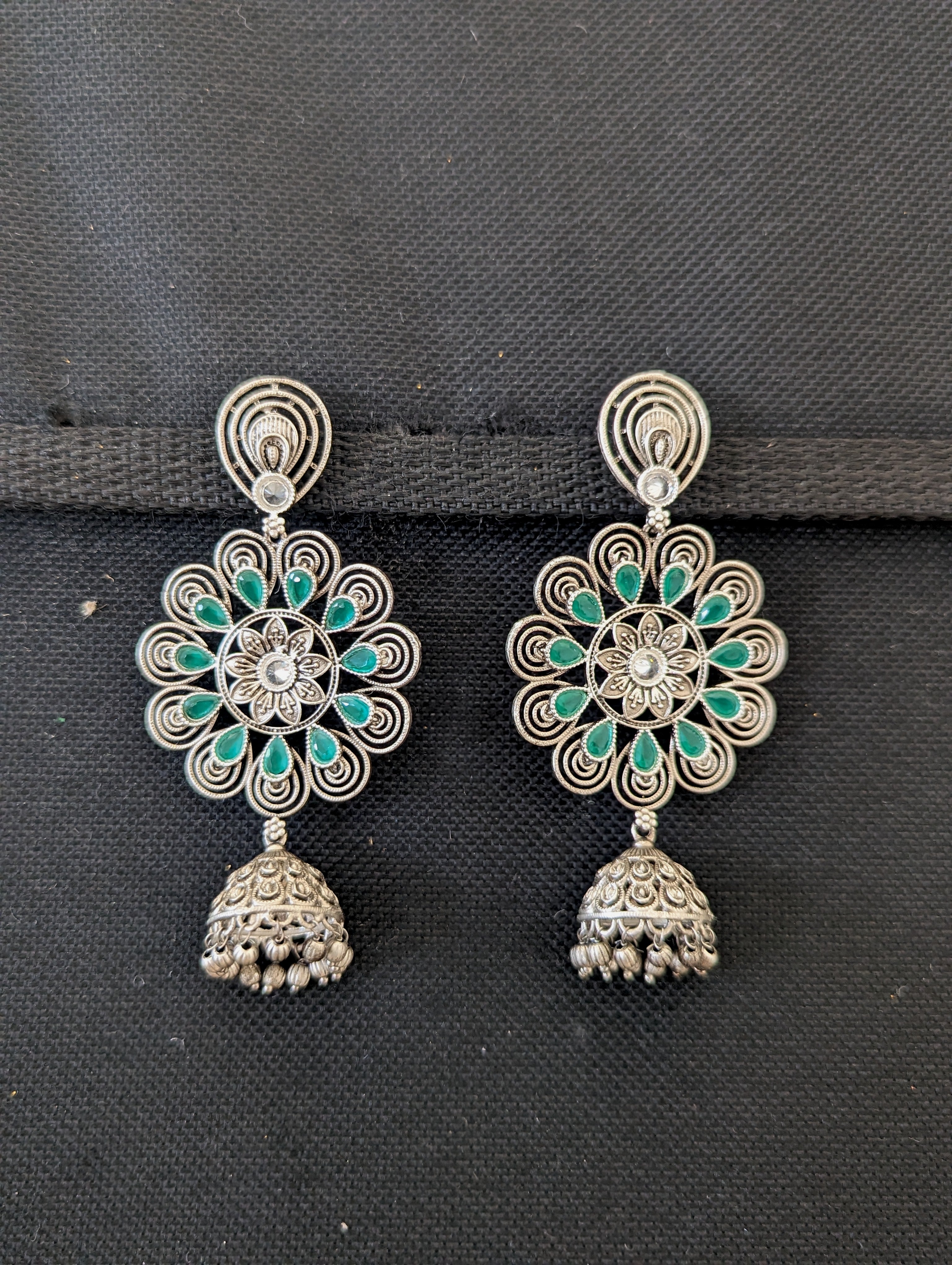 Temple Pendant Set Matte Finish Designer Jhumka Earrings Ruby Stone Antique  Jewellery Collections - JIMIKKI