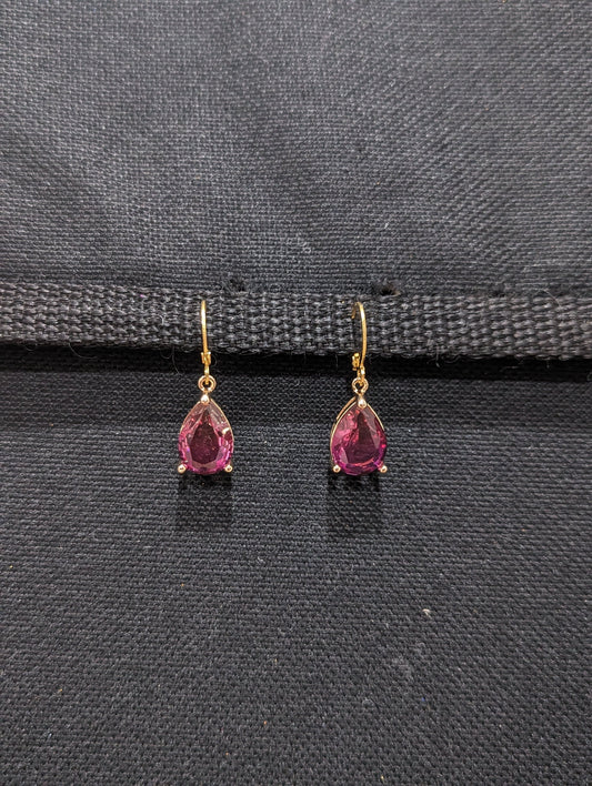 CZ stone ring style hoop dangle earrings - Simpliful