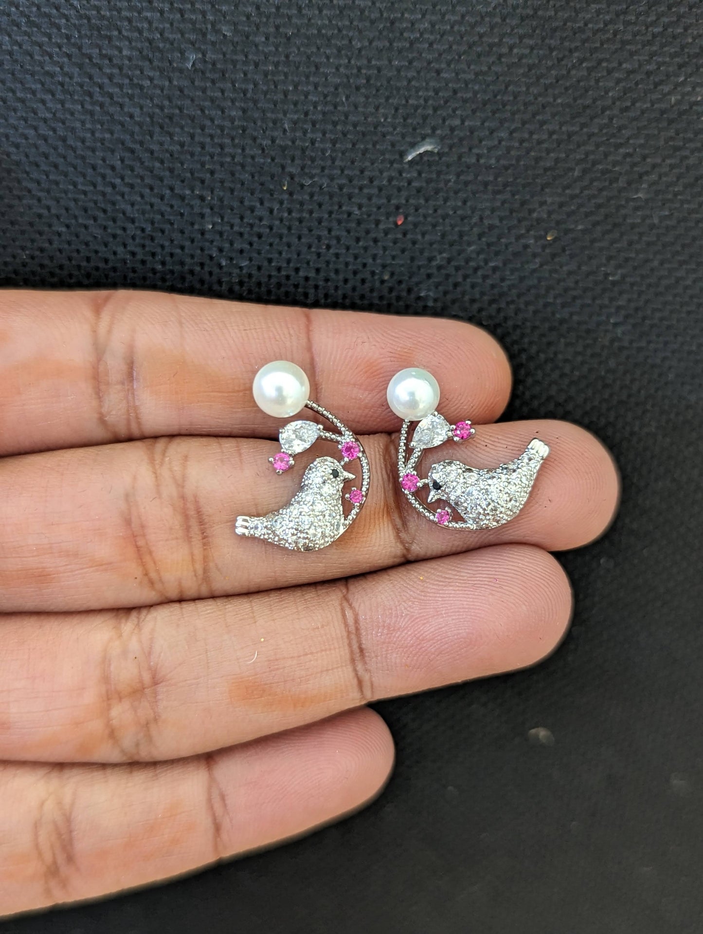 Bird CZ stud earrings