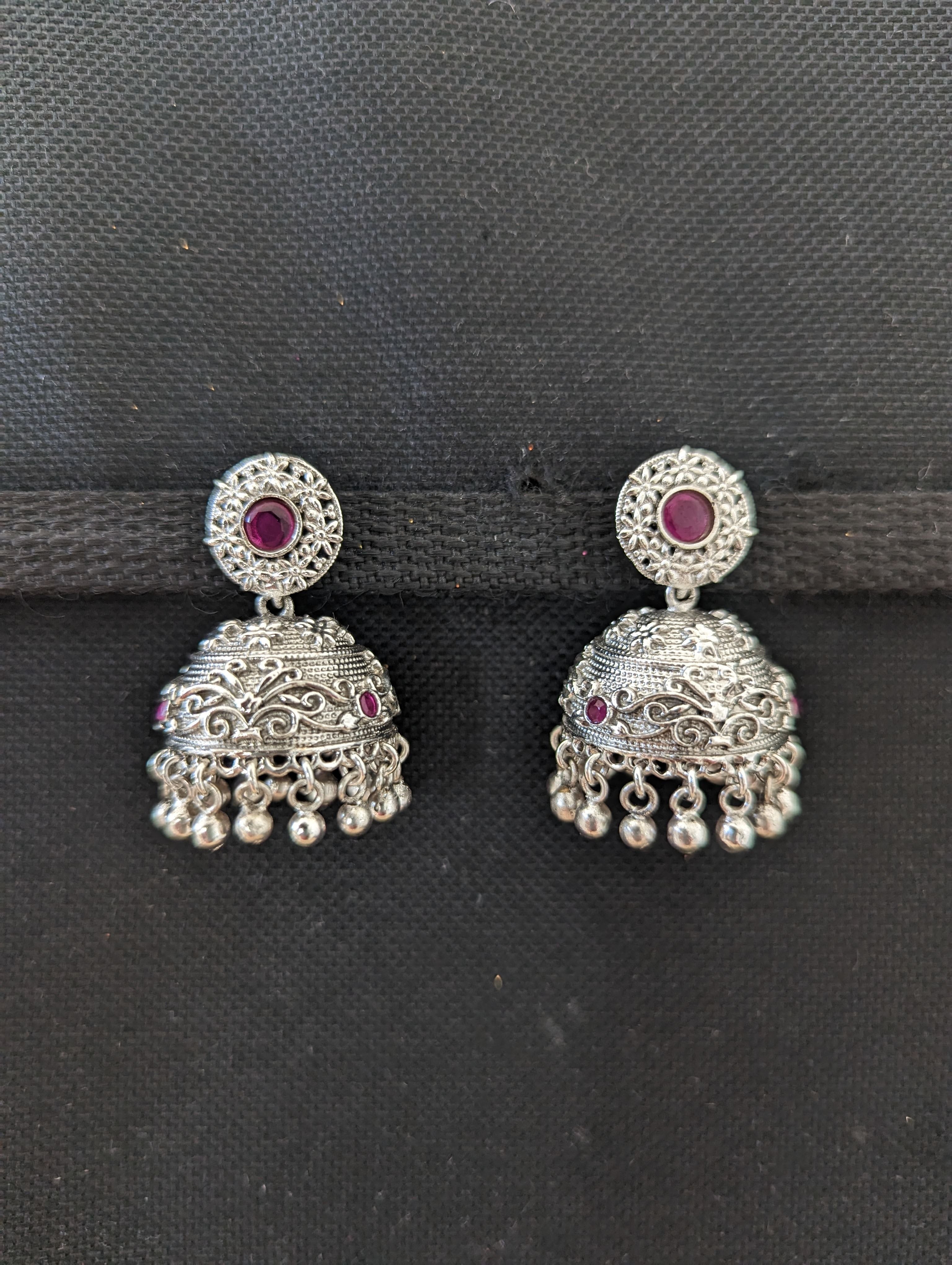 Buy Attractive Pearl Ruby Stone Gold Plated Jhumkas Collection imitation  Jewelry