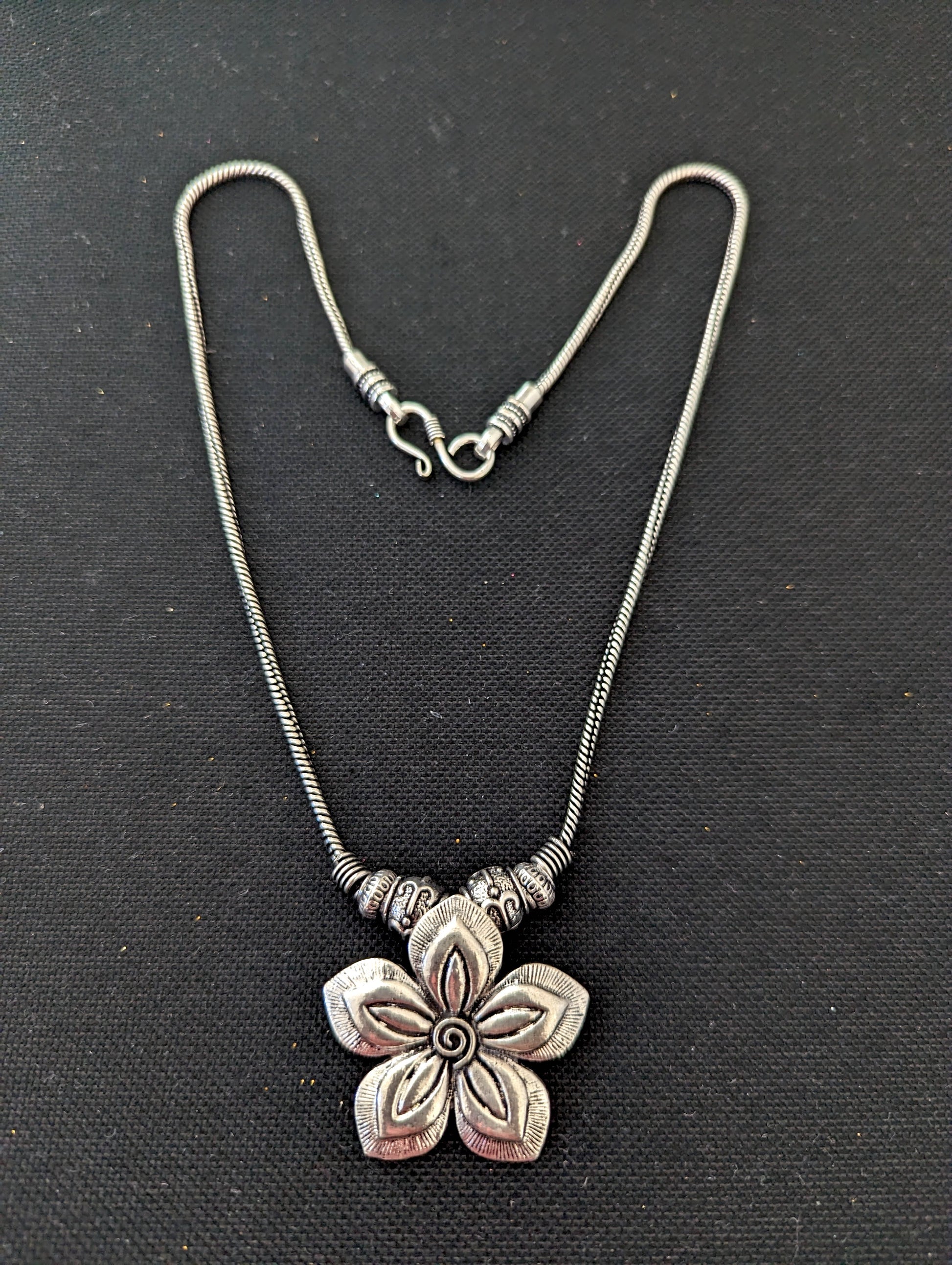 Silver oxidized Pendant Necklace - 3 designs - Simpliful