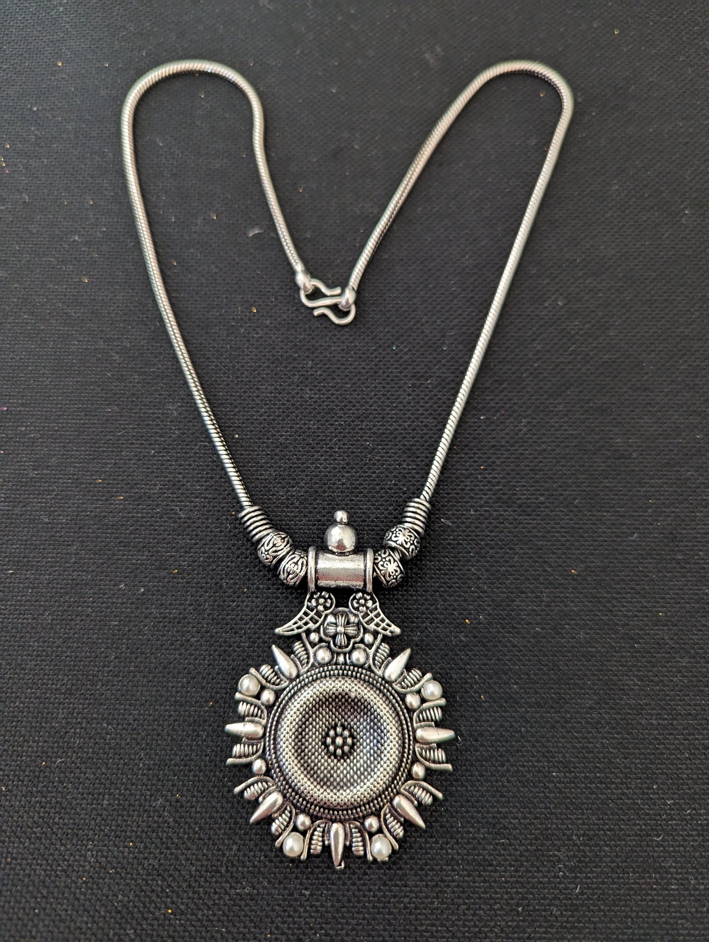 Silver oxidized Pendant Necklace - 3 designs - Simpliful