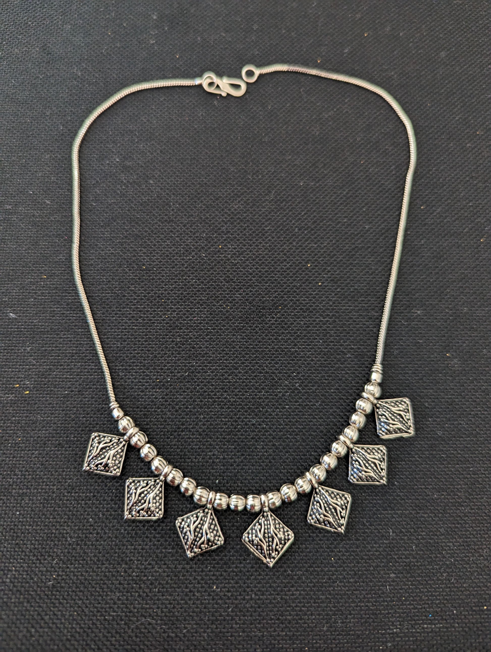 Oxidized silver Charm choker Necklace - Simpliful