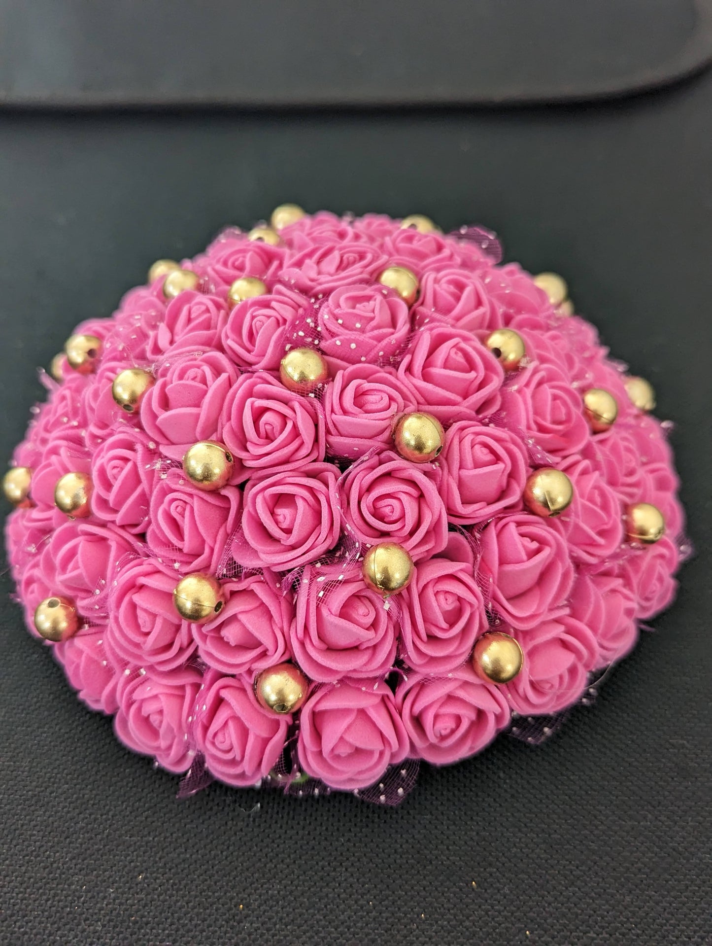 Pink Rose Artificial flower Hair bun accessory