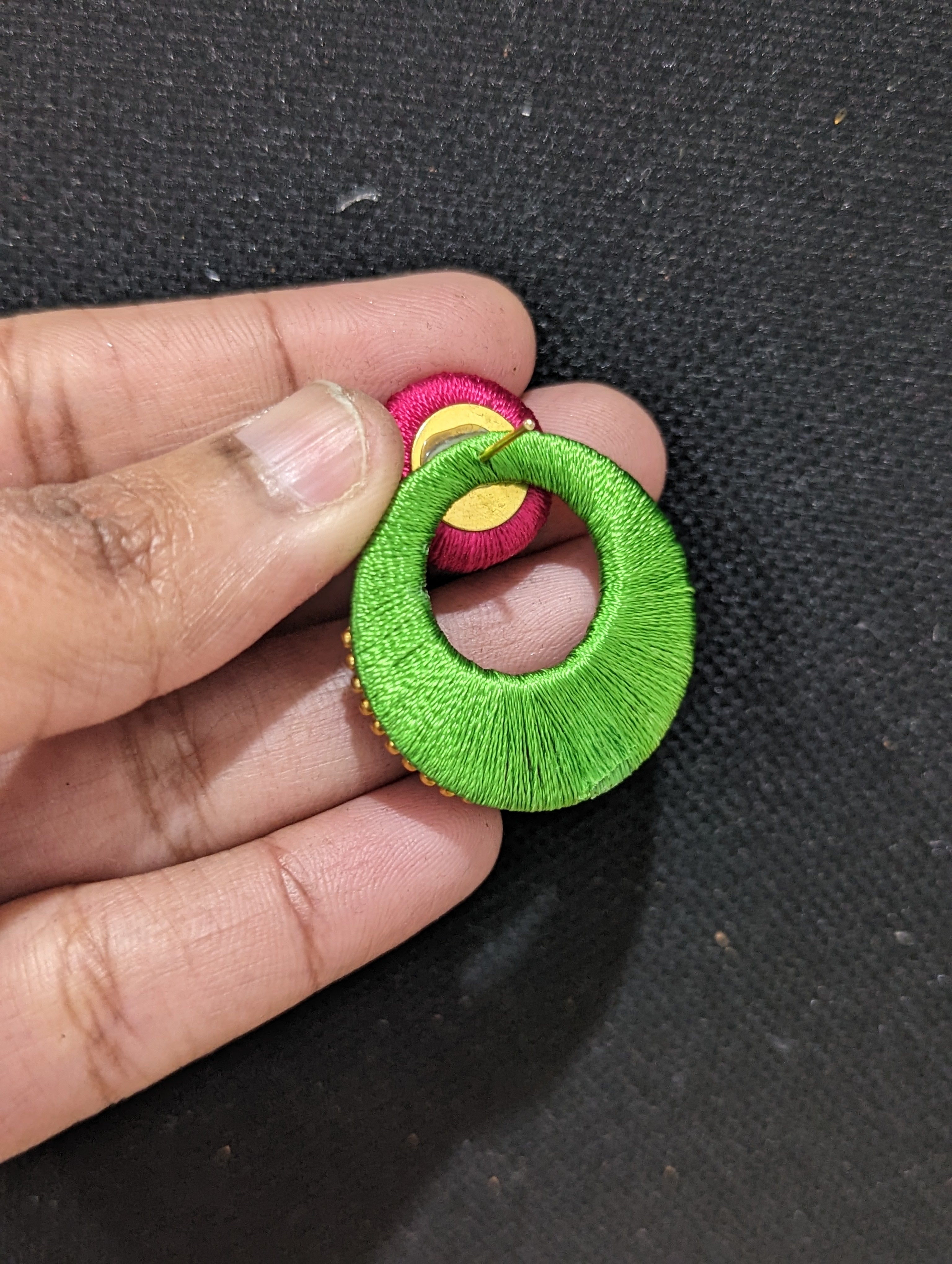 Buy Silk Thread Chandbali with Pearl work Online! – Khushi Handicrafts