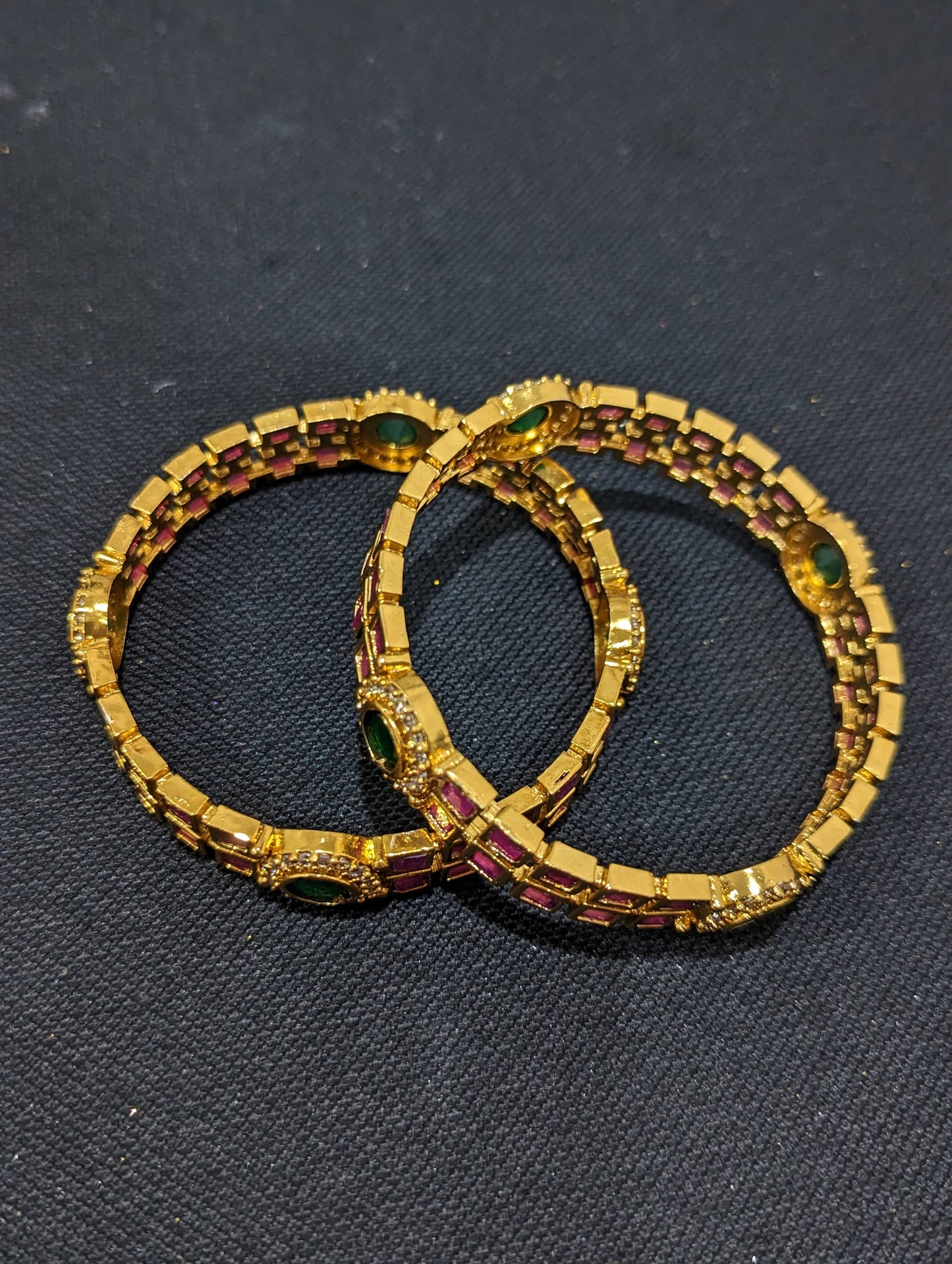 Antique gold plated CZ Traditional Bangles