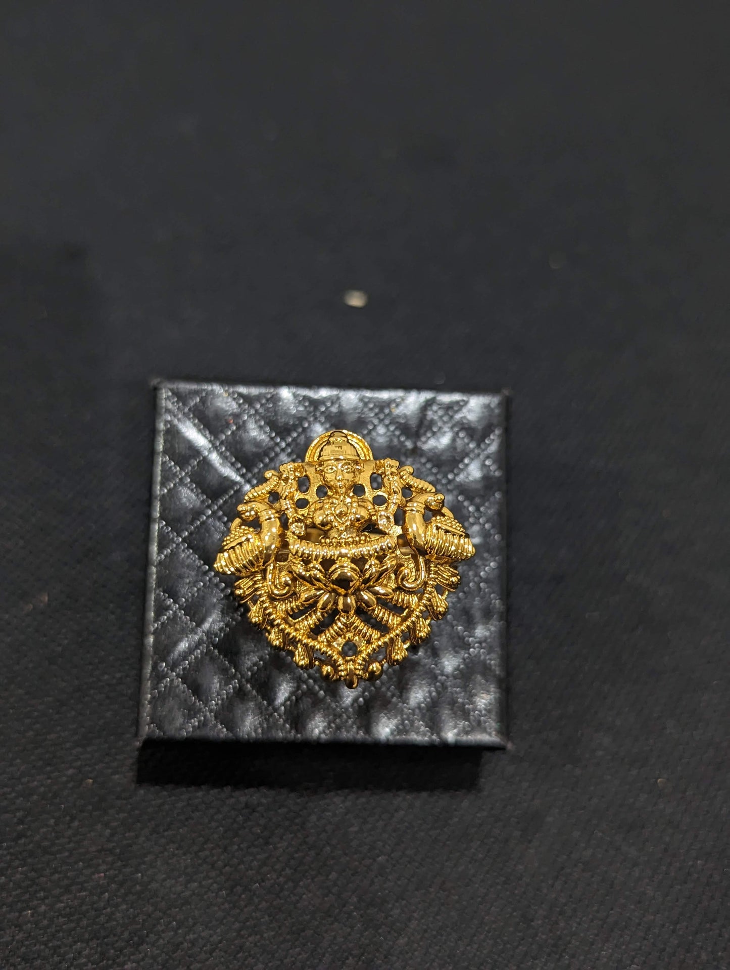 Goddess Lakshmi design Gold plated adjustable Finger rings