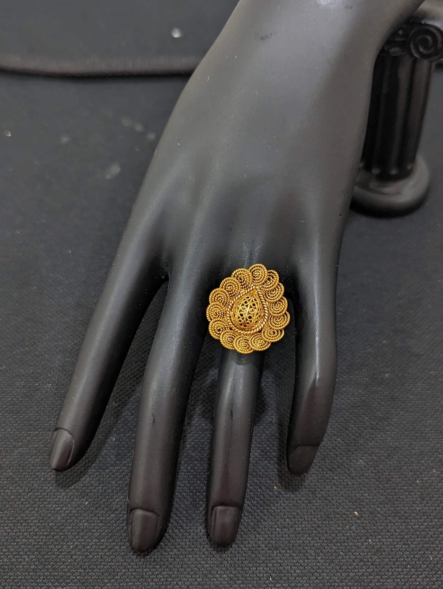 Teardrop design Gold plated adjustable Finger rings
