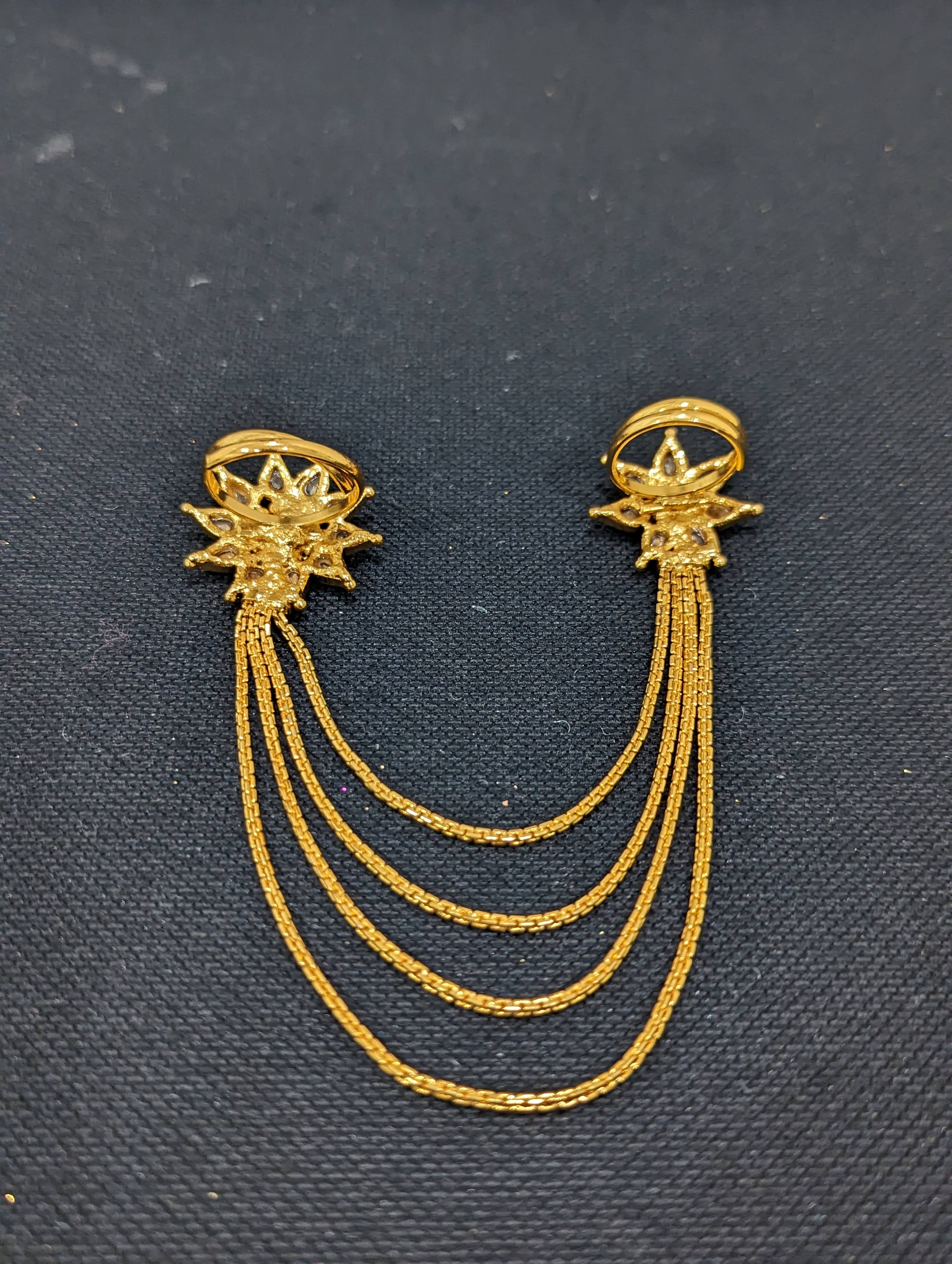 Gold earrings rings 2 cm with engraved | JewelryAndGems.eu