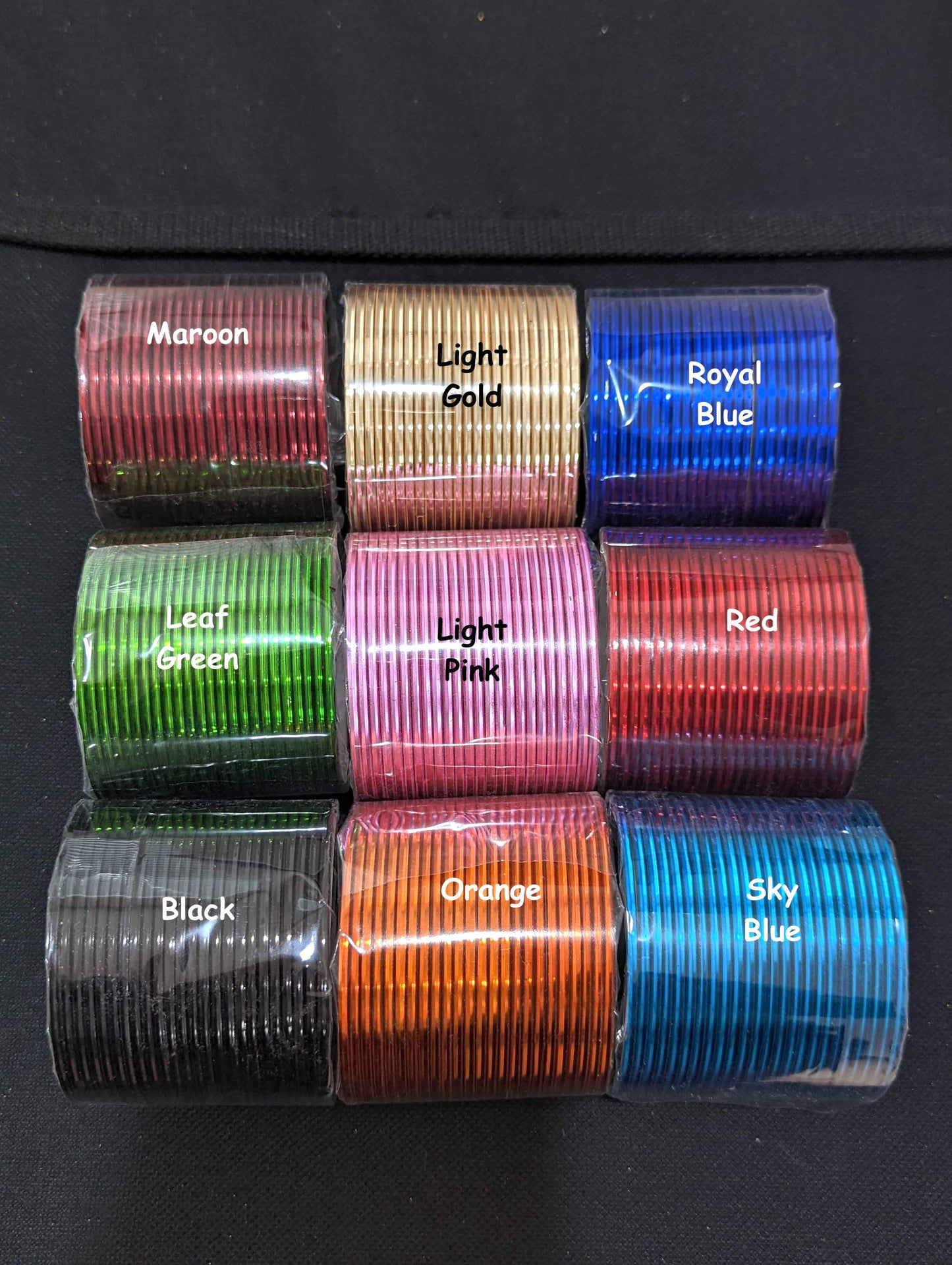 Colorful Shiny Plain Metal Bangles - 2 dozen