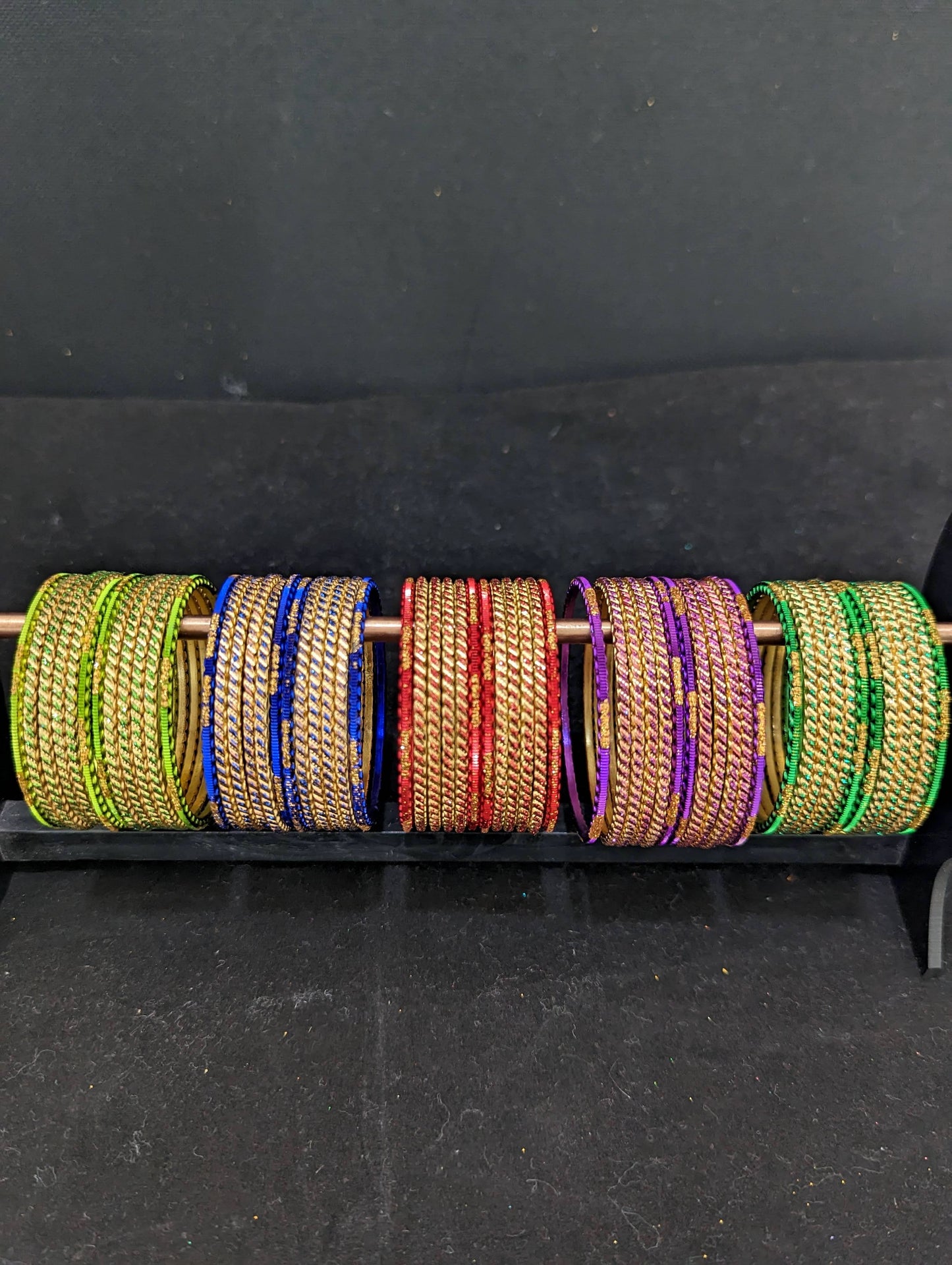 Colorful Thin Metal Bangles -1 dozen - Kids size