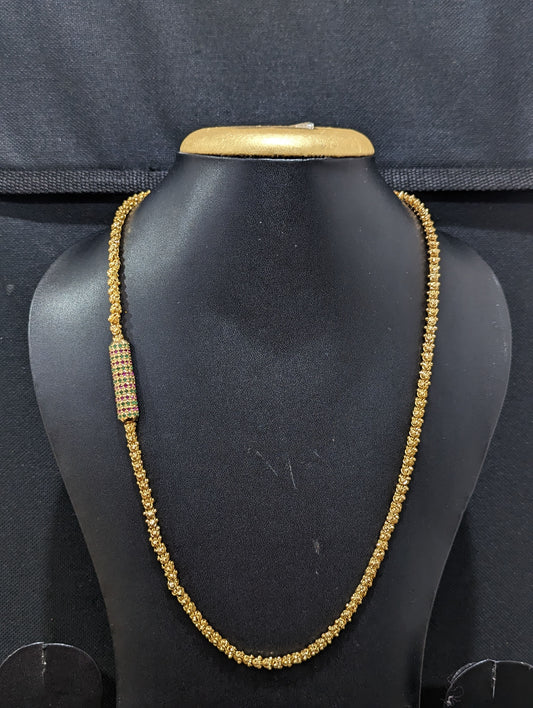 One gram gold plated CZ Mogappu necklaces