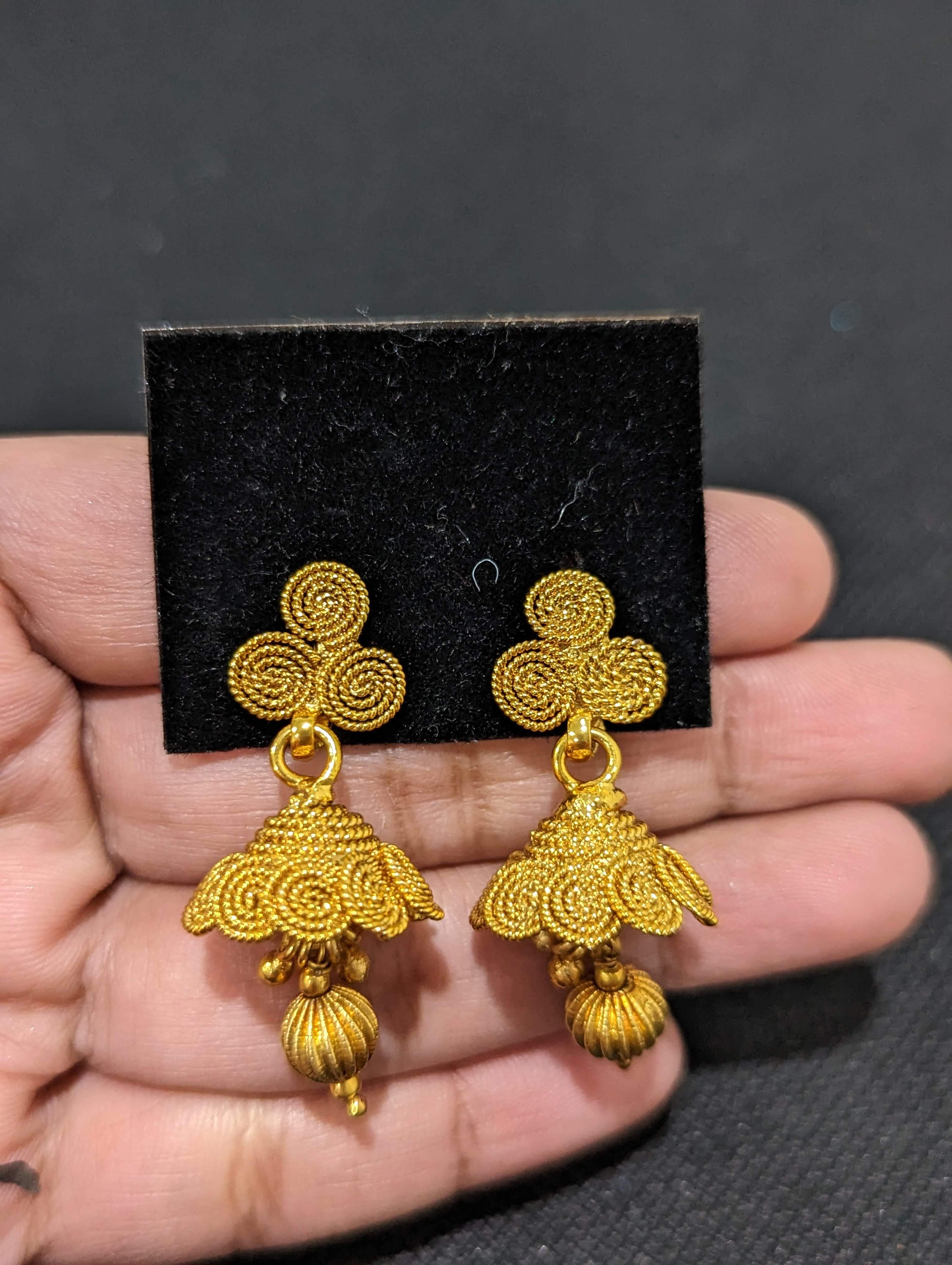 Chakri design Long Haar and Jhumka set