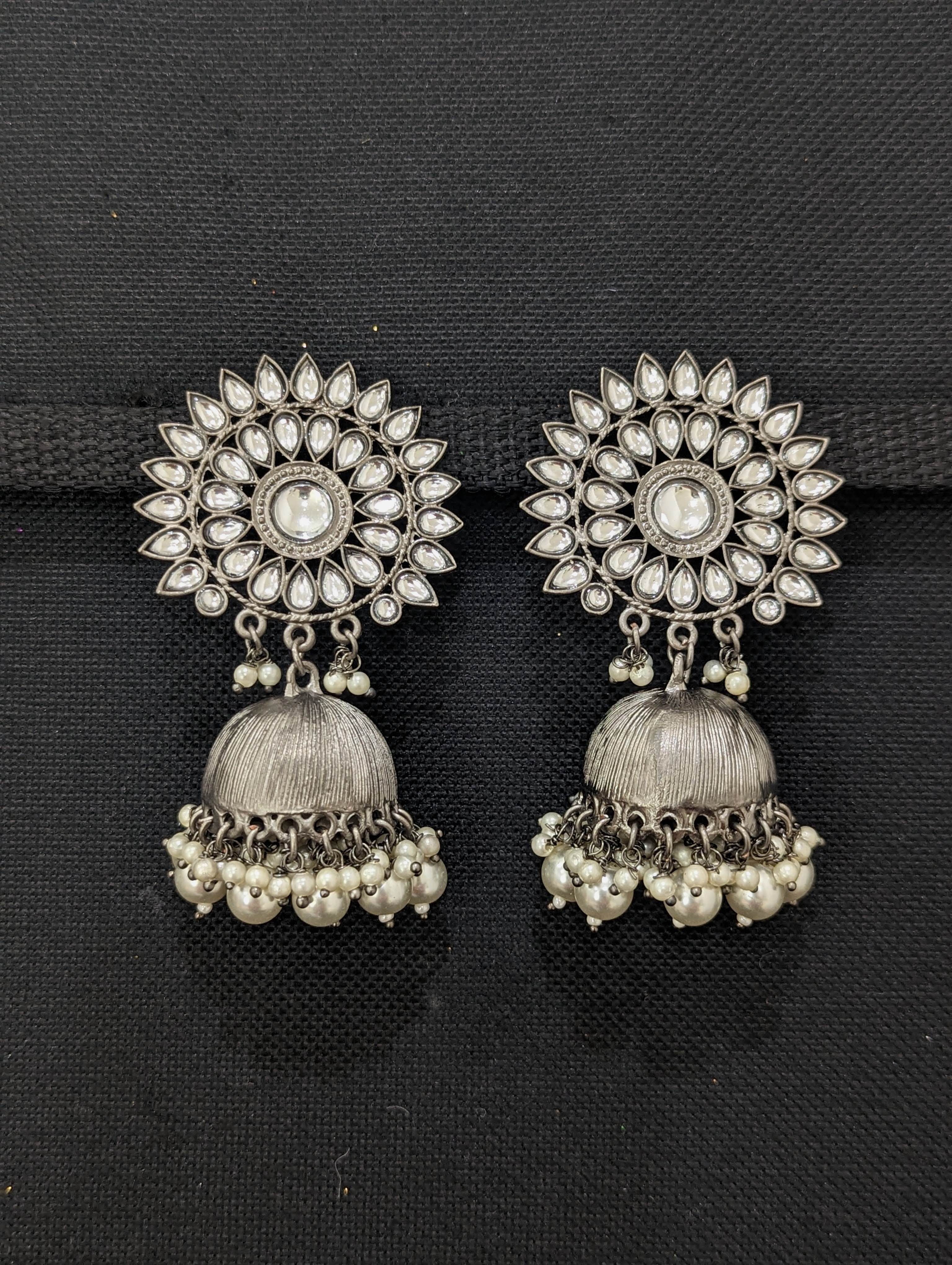 Black plating Dangle Jhumka Earrings – Simpliful Jewelry