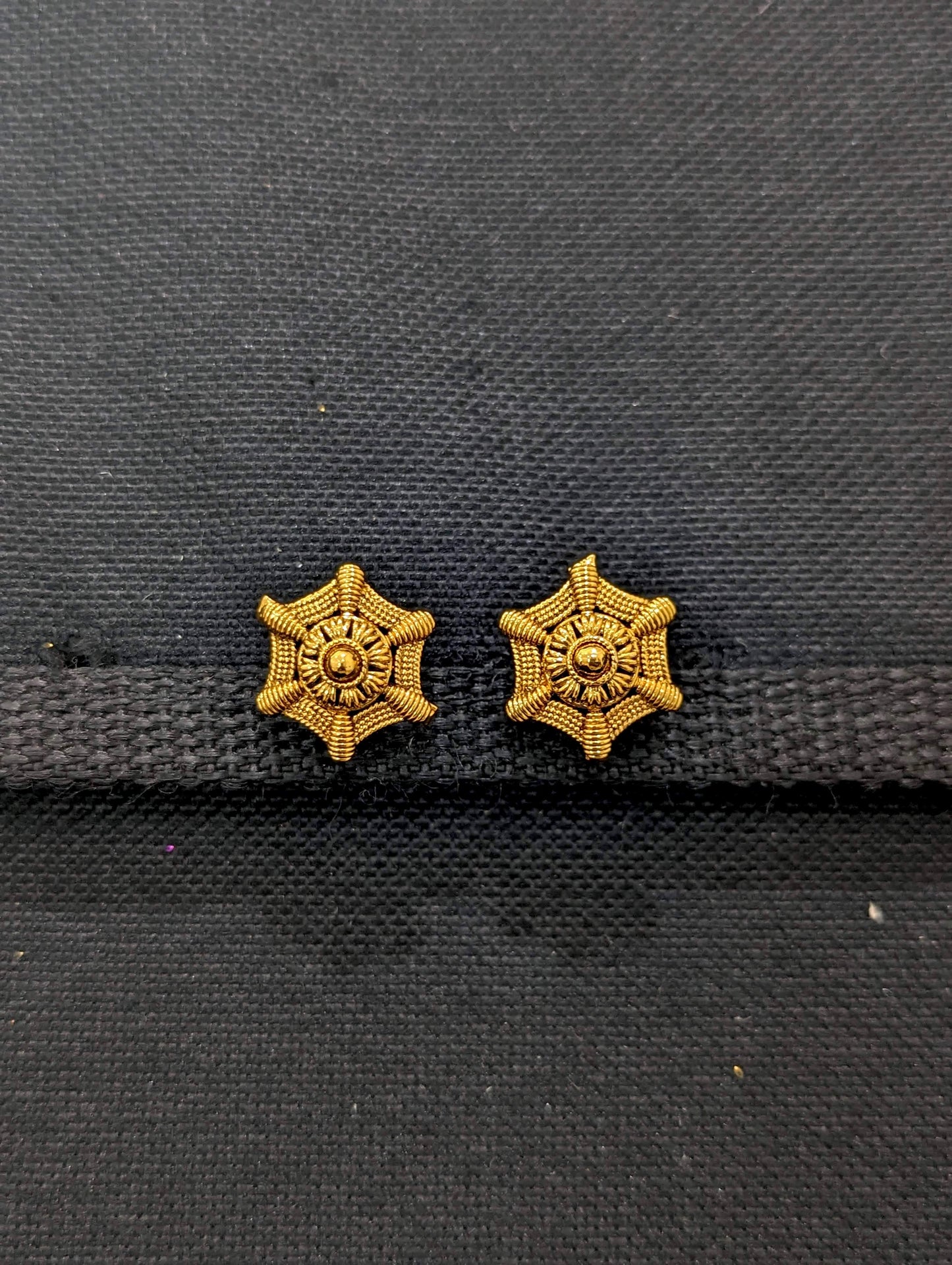 Hexagon gold plated stud earrings