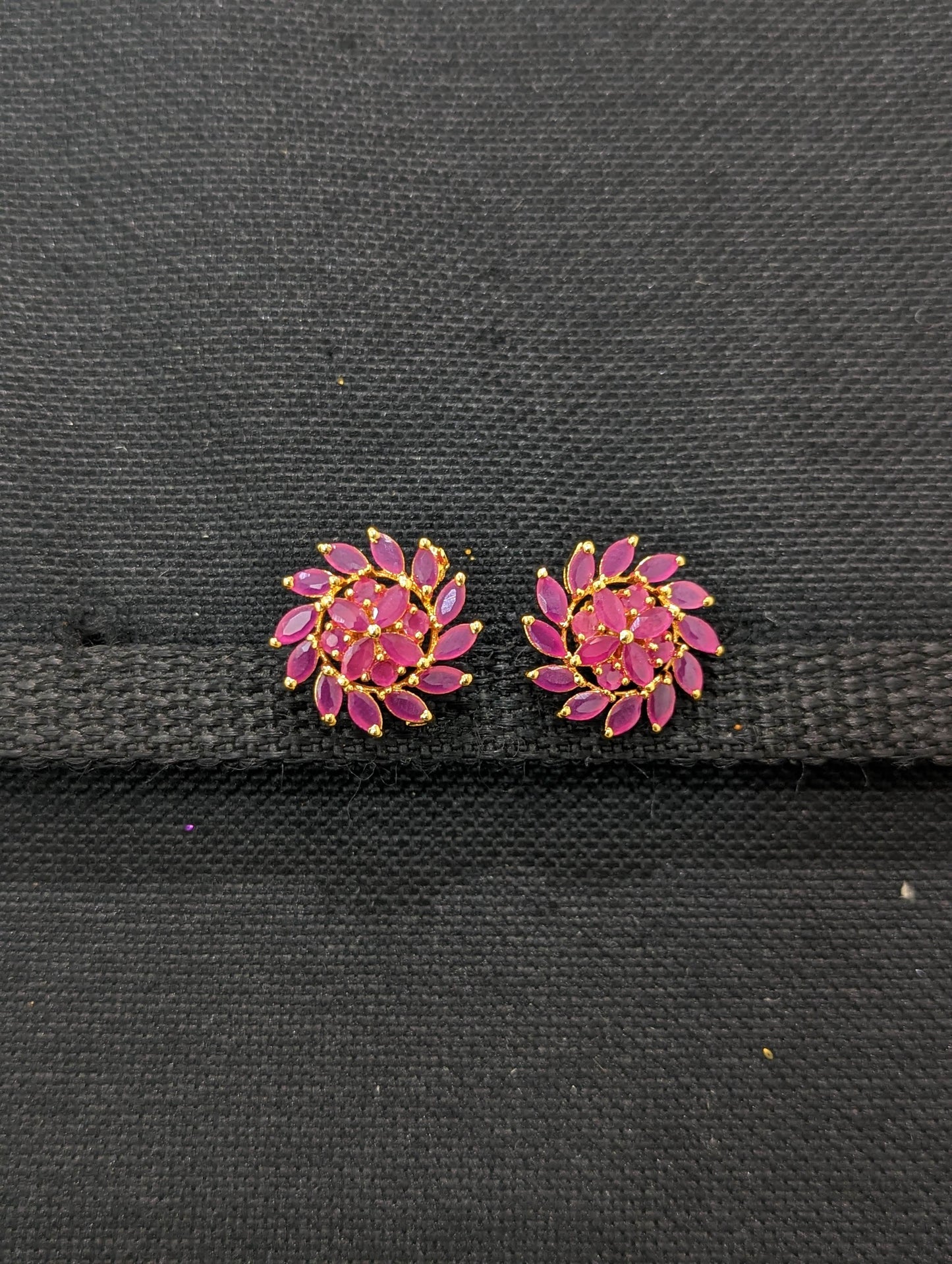 Flower design CZ Stud Earrings