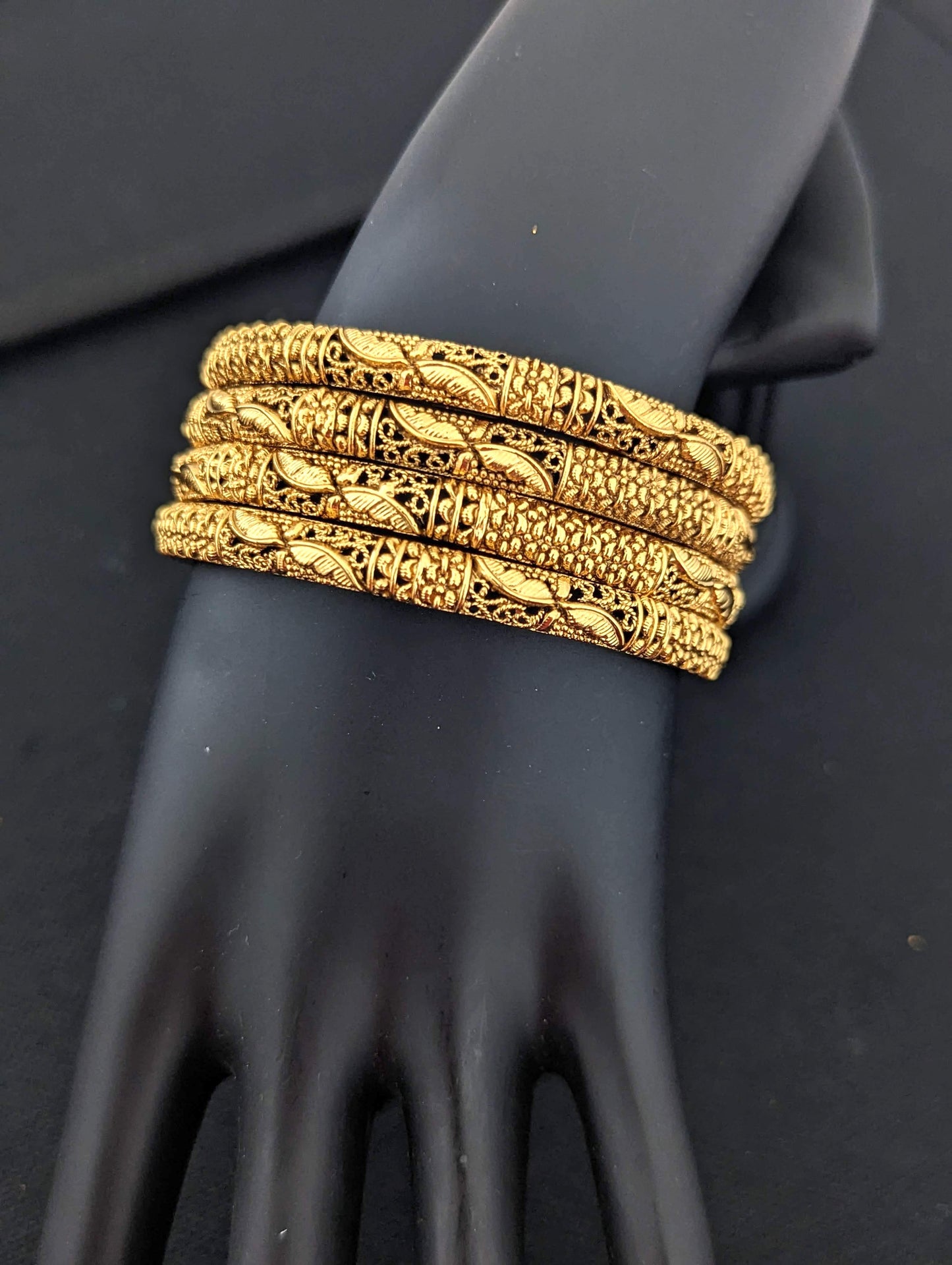 Gold plated Wing design Bangles - Set of 4