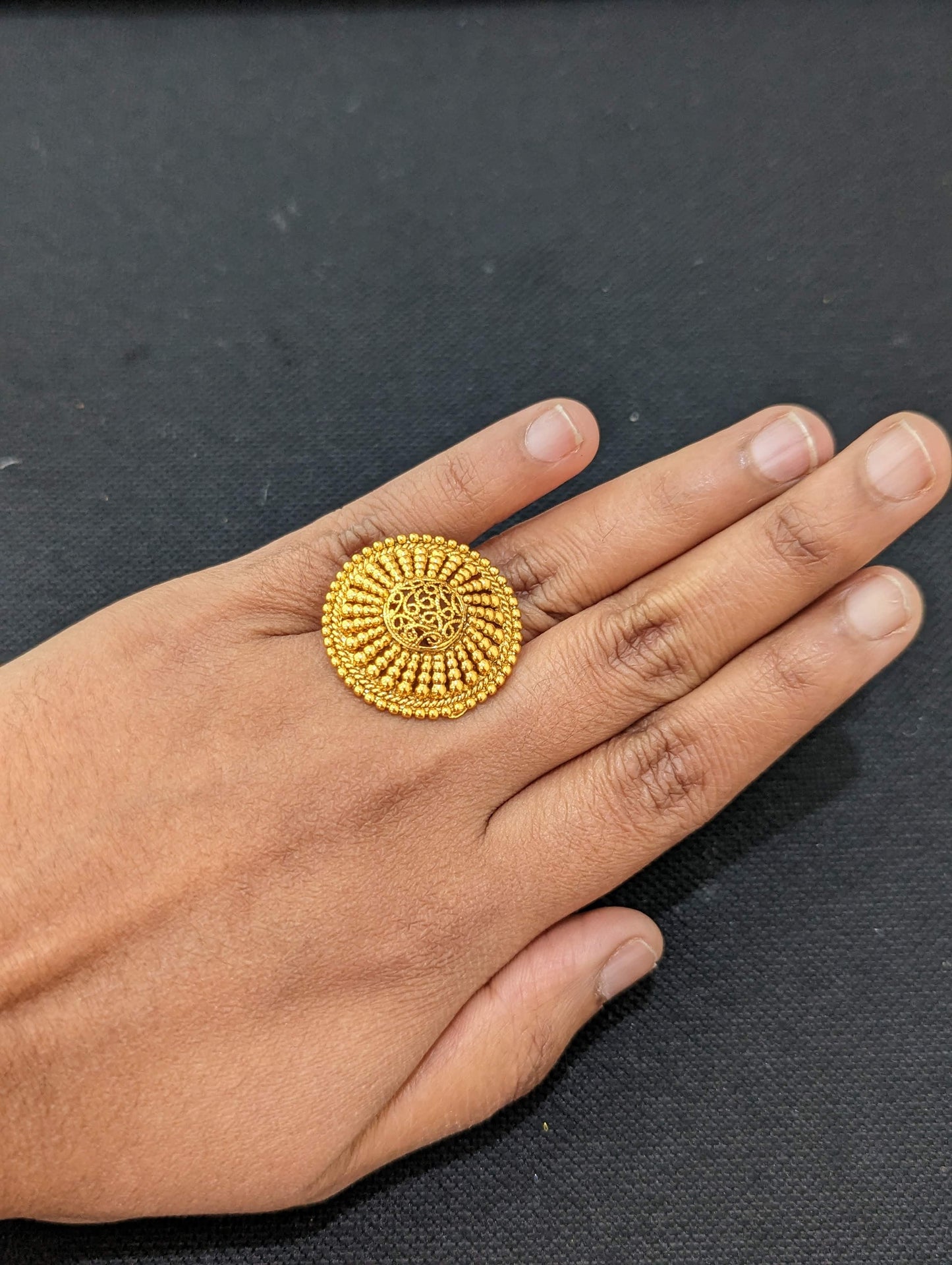 Dotted design Gold plated adjustable Finger rings
