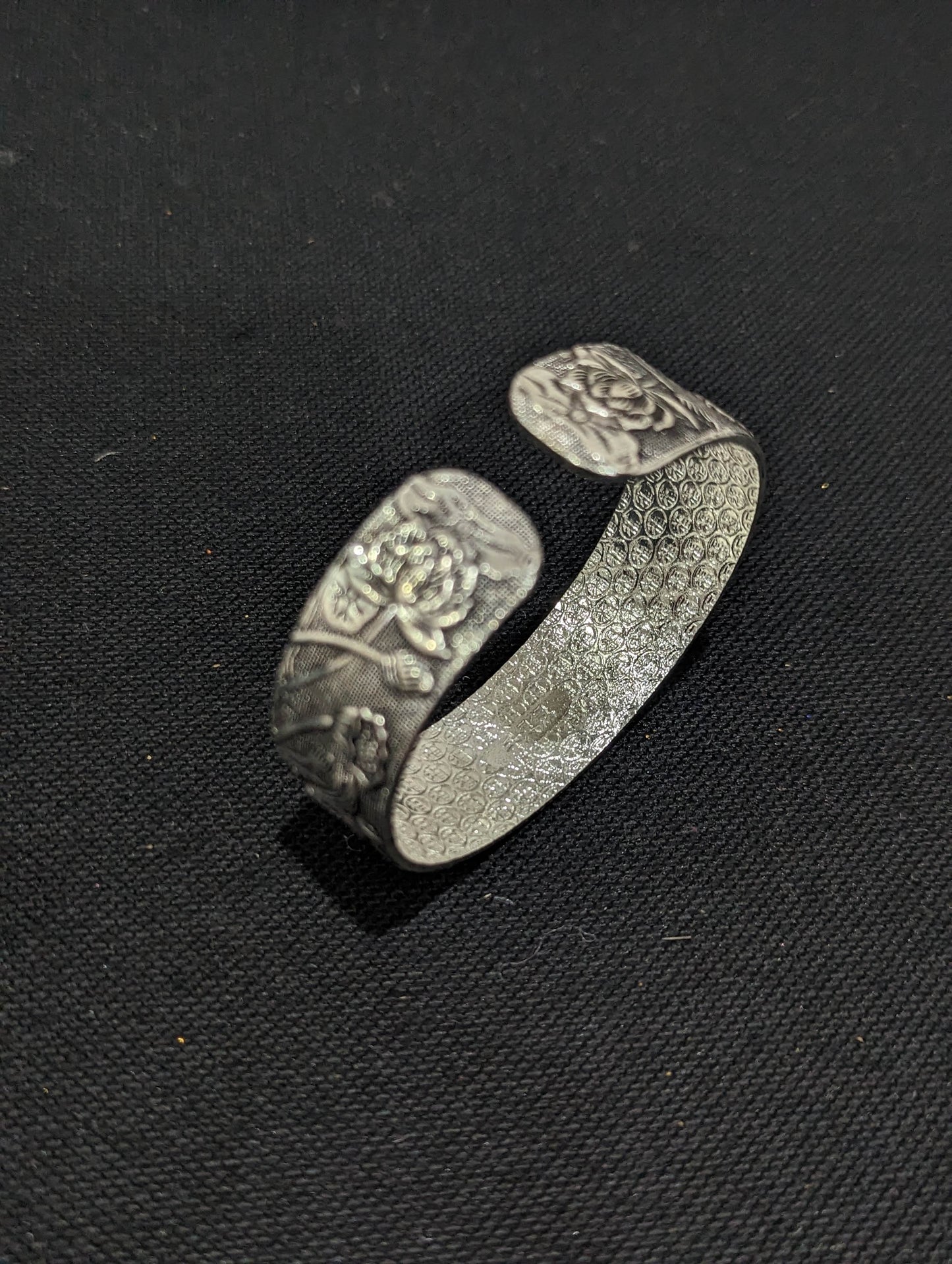 Antique silver oxidized kada - Fish Design - Simpliful