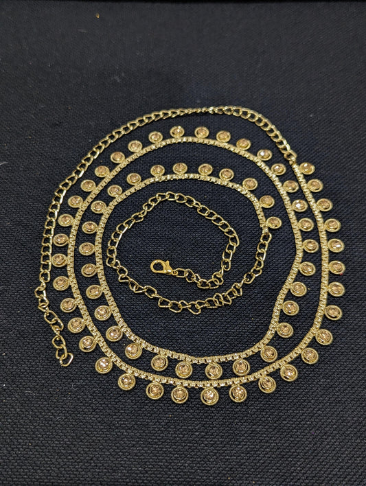 Mehandi gold plated Hip Chain / Waist Belt / Belly Chain