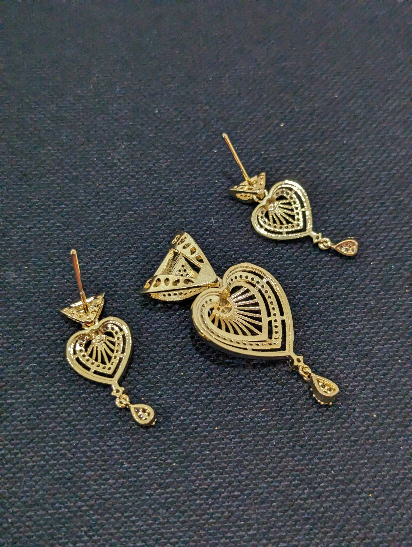 Heart design Pendant and Earrings Set