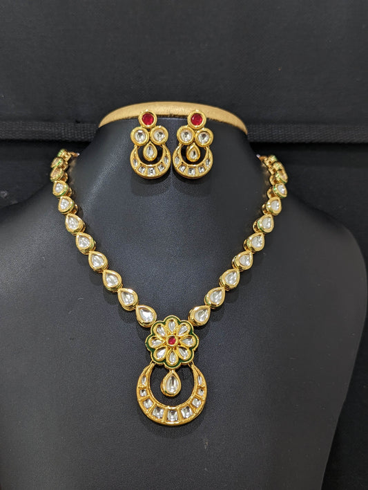 Kundan Choker Necklace and Chandbali Earrings set