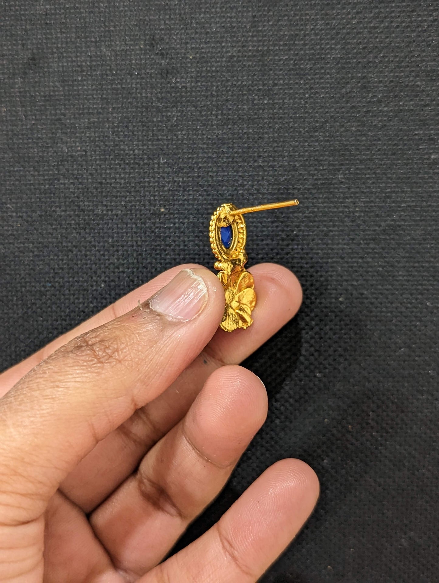 Rose flower small stud polki earrings - Simpliful