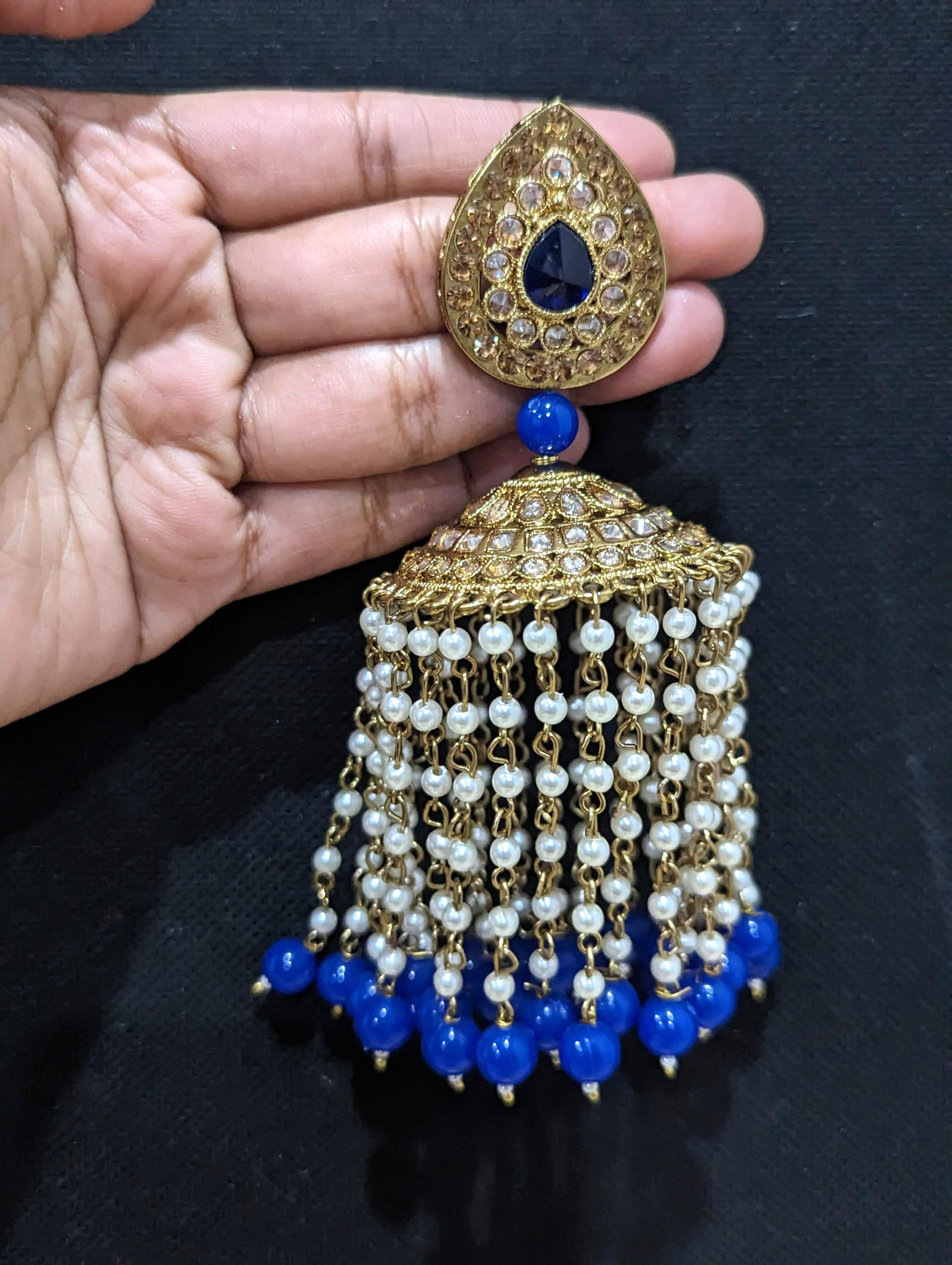 Blue hot sale stone jhumka