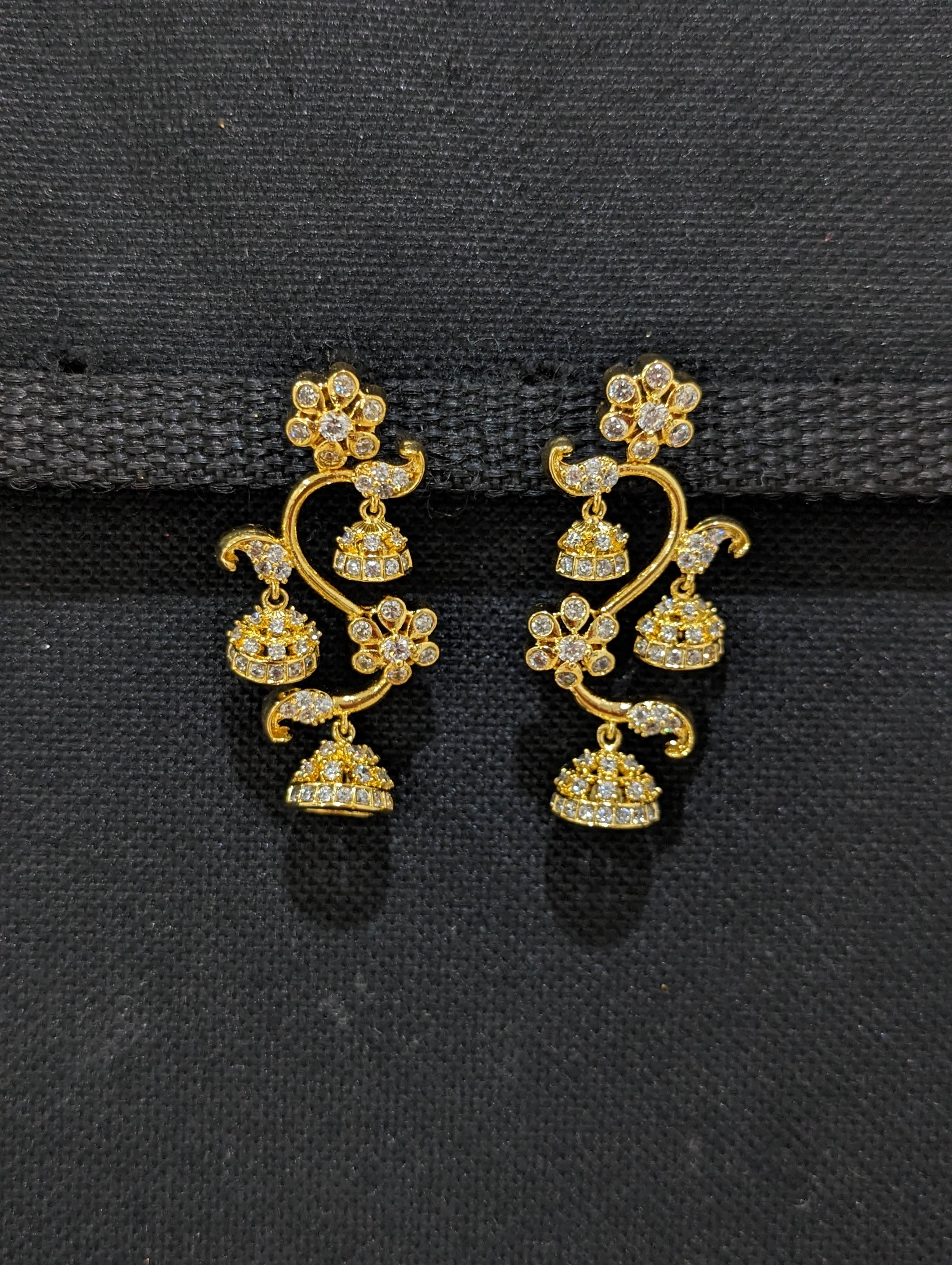 1 gram gold plated chand bali ear rings with jhumka – The Raj Ratna