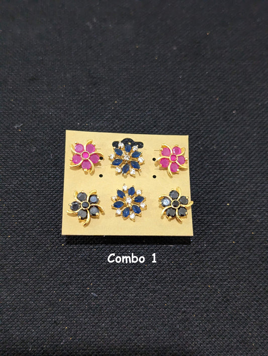 3 pairs for $12 - Small CZ Stud Earrings