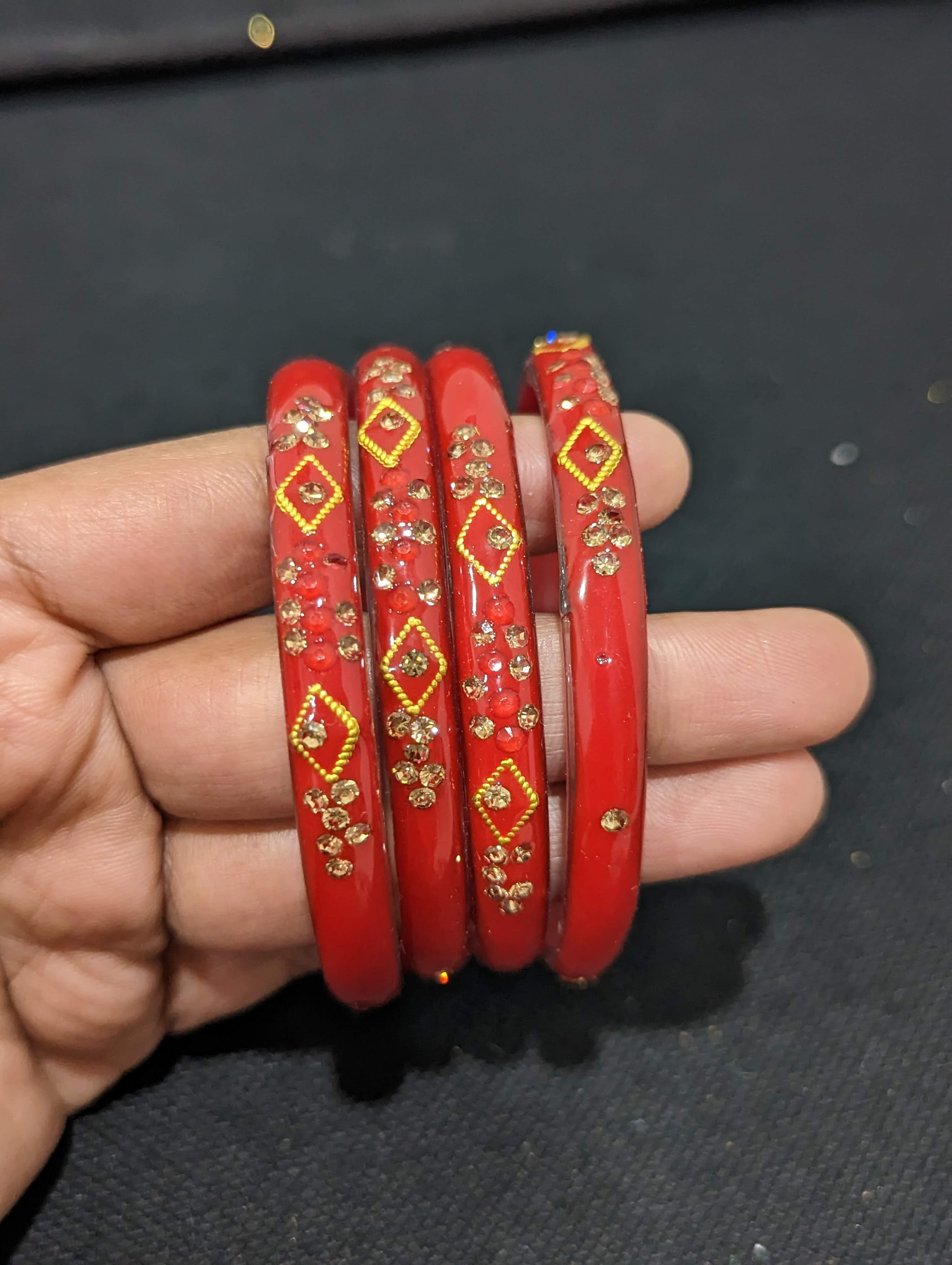 Designer on sale glass bangles