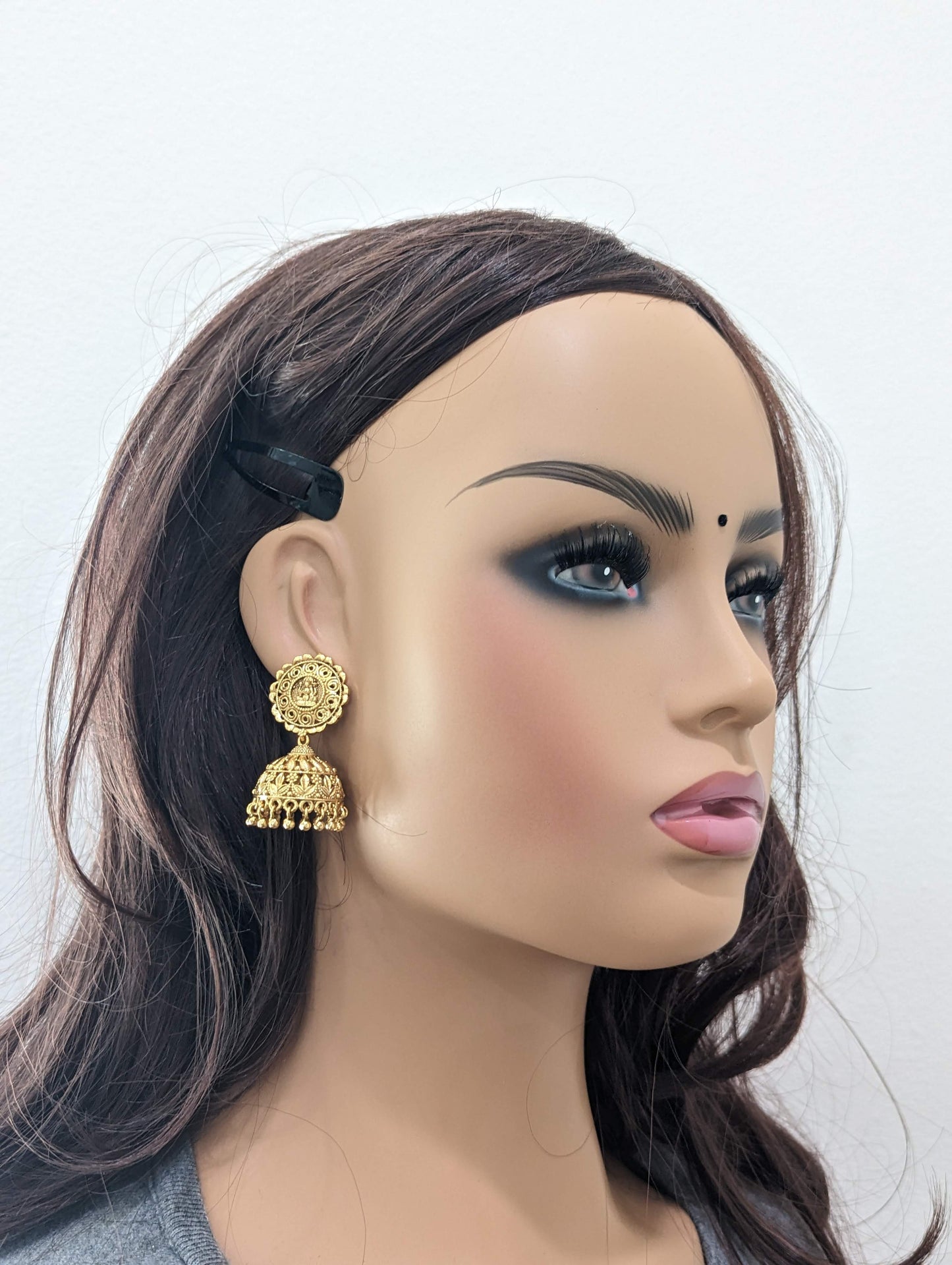 Goddess Lakshmi Jhumka Earrings