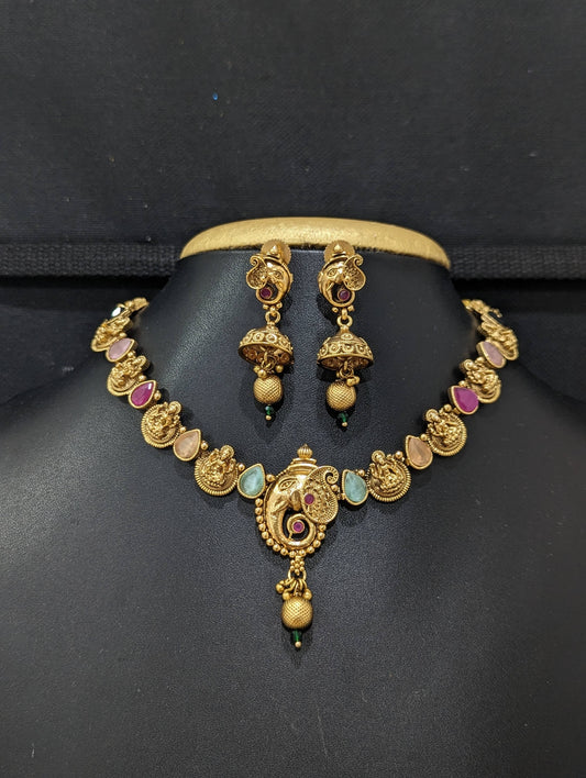 Temple jewelry Polki Choker Set