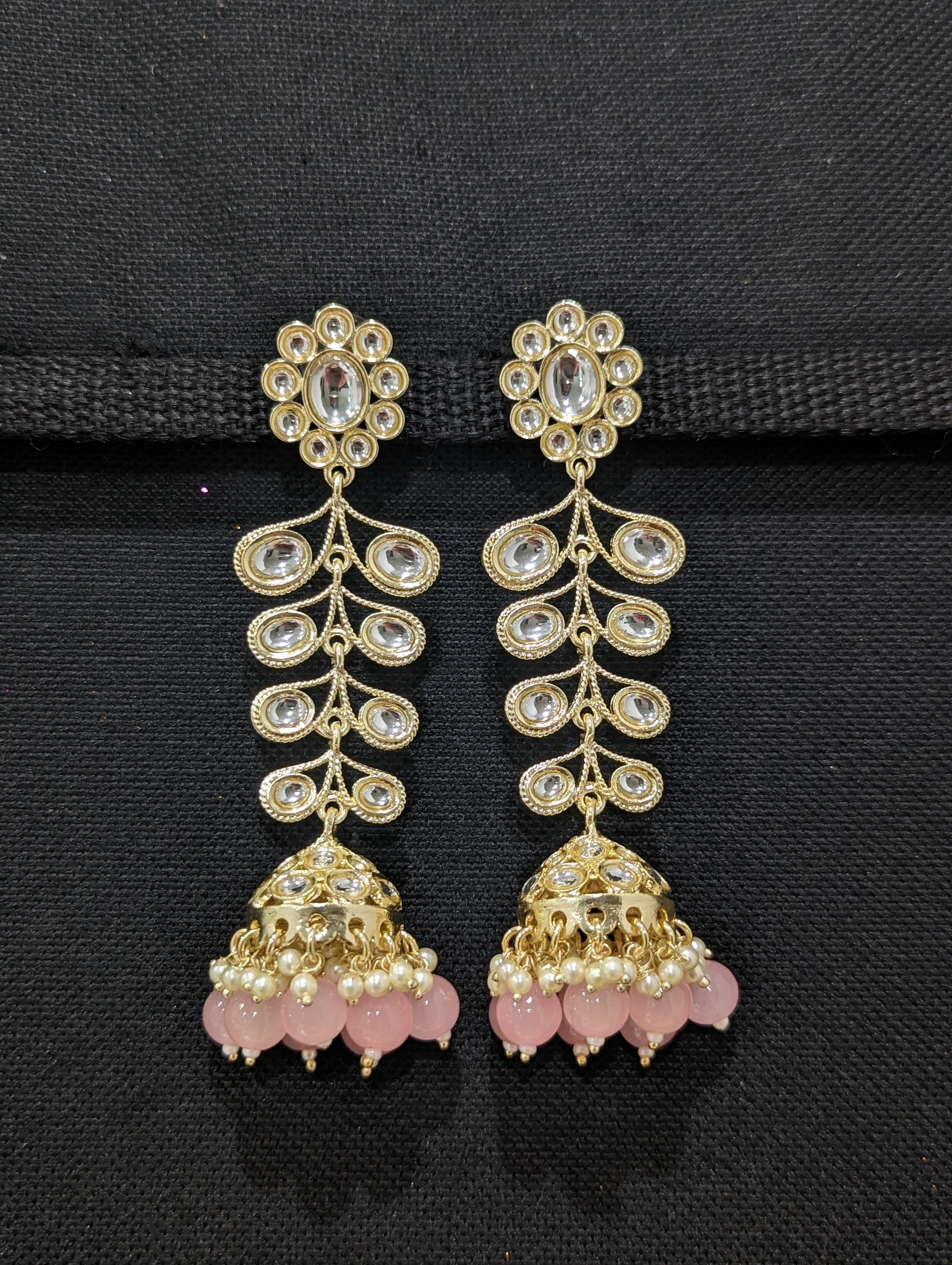 Buy Gaja Diamond & Polki Long Earrings, Jhumka Earrings: Attrangi