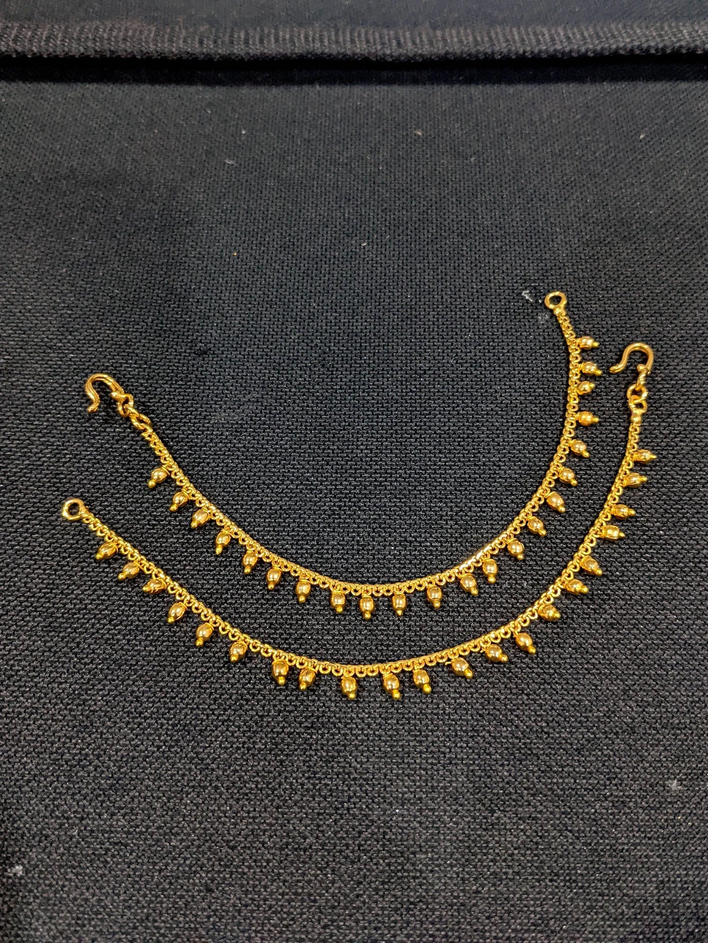 Gold bead dangle Single layer Earrings chain / Maatal / Kaan Chain