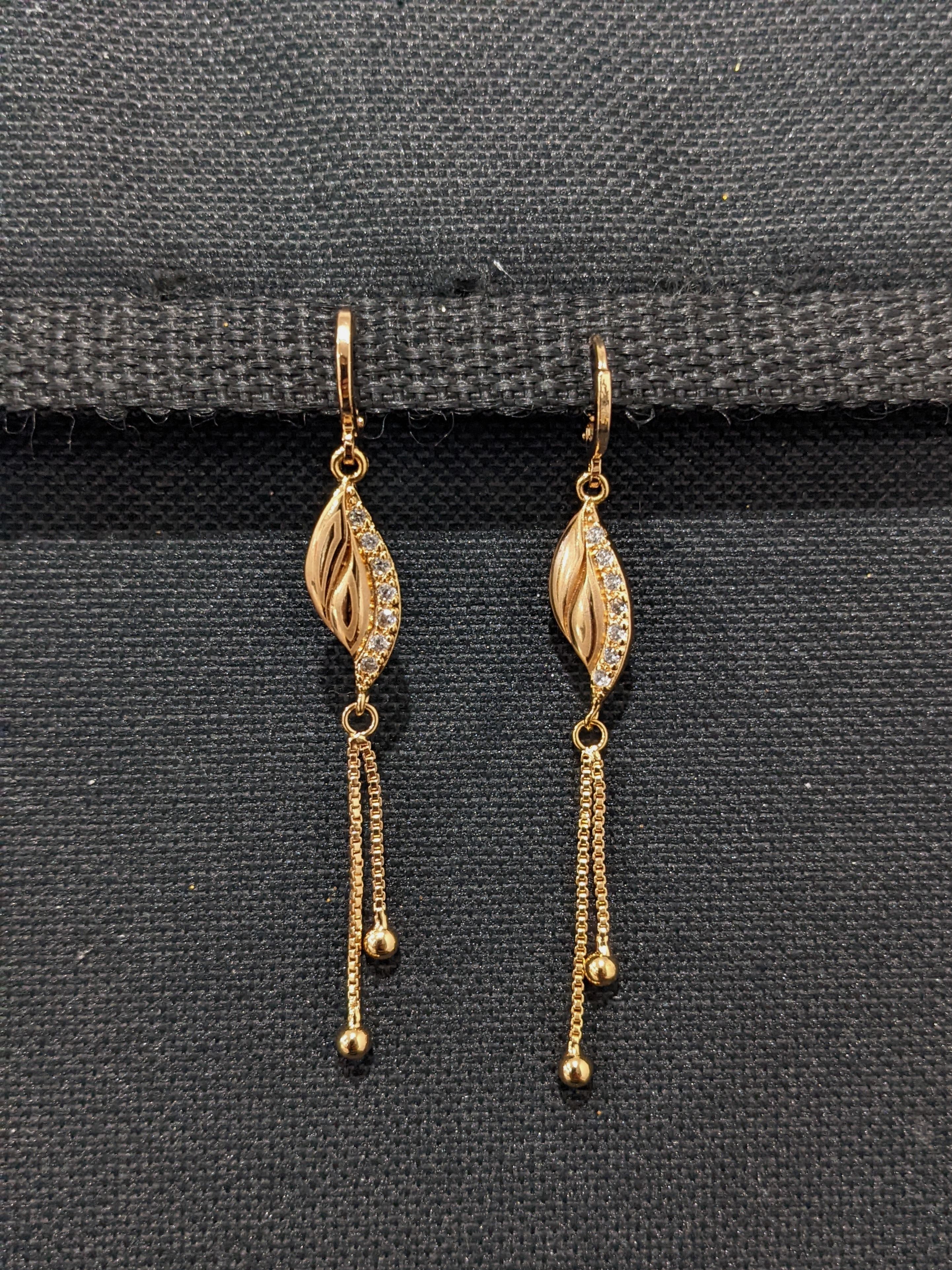 Gold Plated Hanging Earrings For Women
