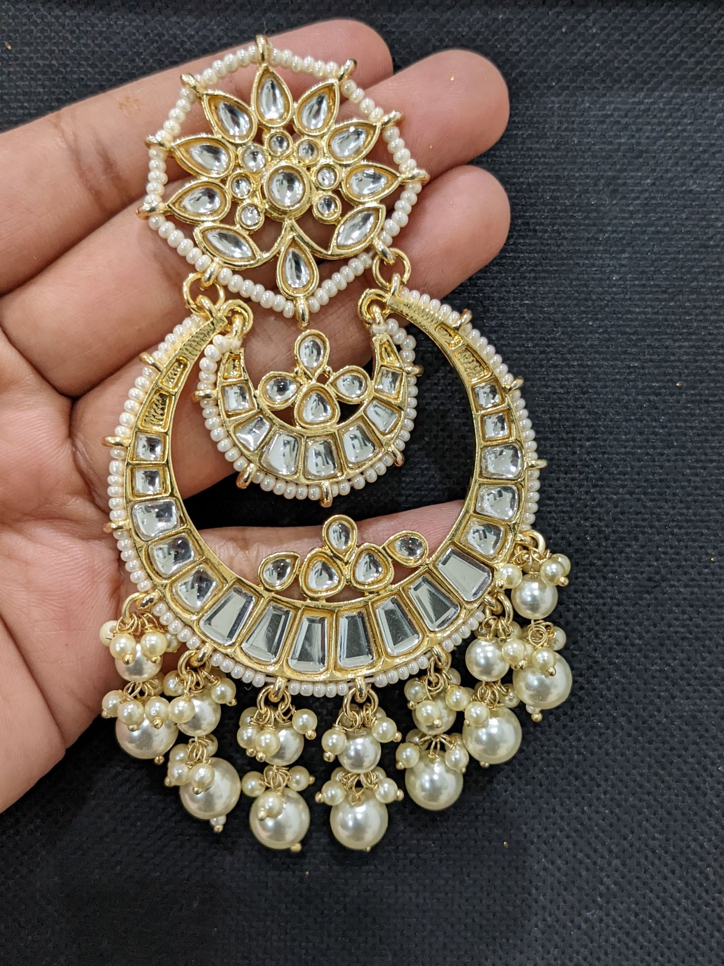 Kundan Maang Tikka and Stud Earrings Combo - Design 6