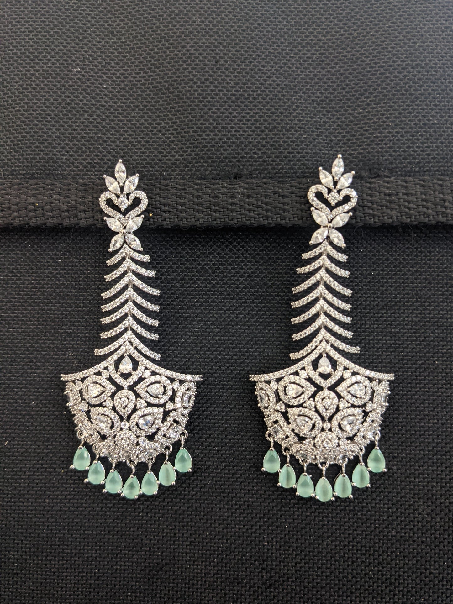 Luxury CZ stone Designer Long earrings