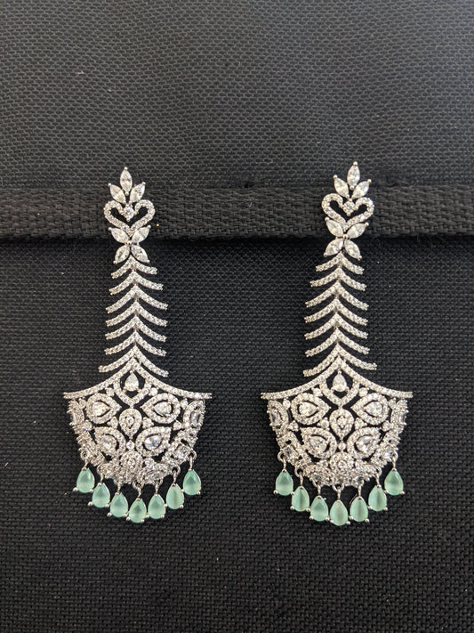 Luxury CZ stone Designer Long earrings