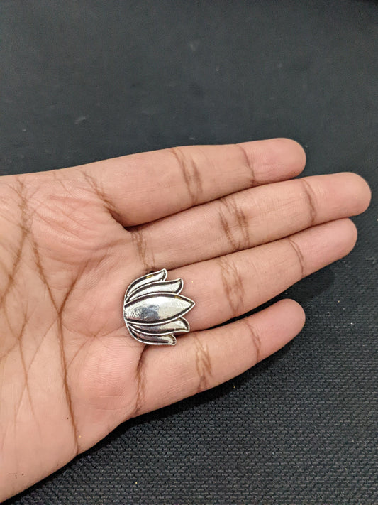 Oxidized Silver Lotus design Small Adjustable Finger ring
