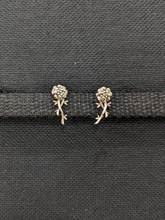 Sterling silver Rose flower Stud Earrings - Simpliful