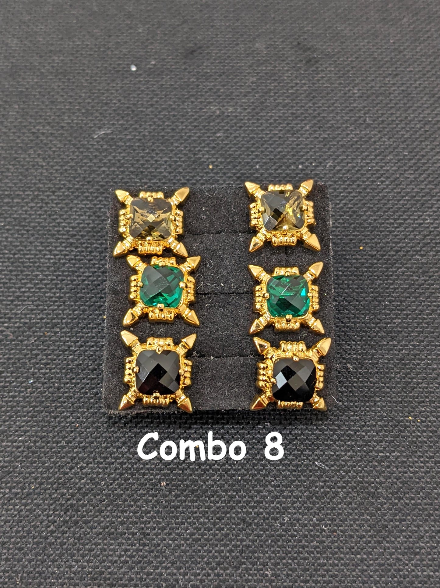 3 pairs for $12 - Small CZ Stud Earrings
