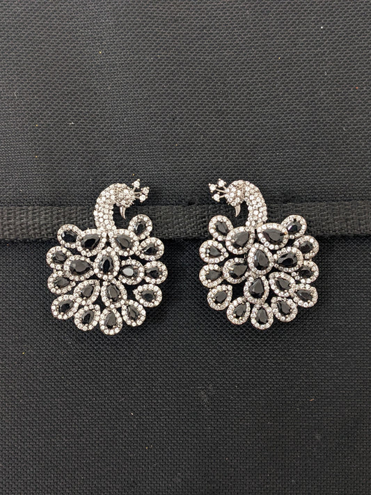 XL Size Peacock Stud CZ earrings