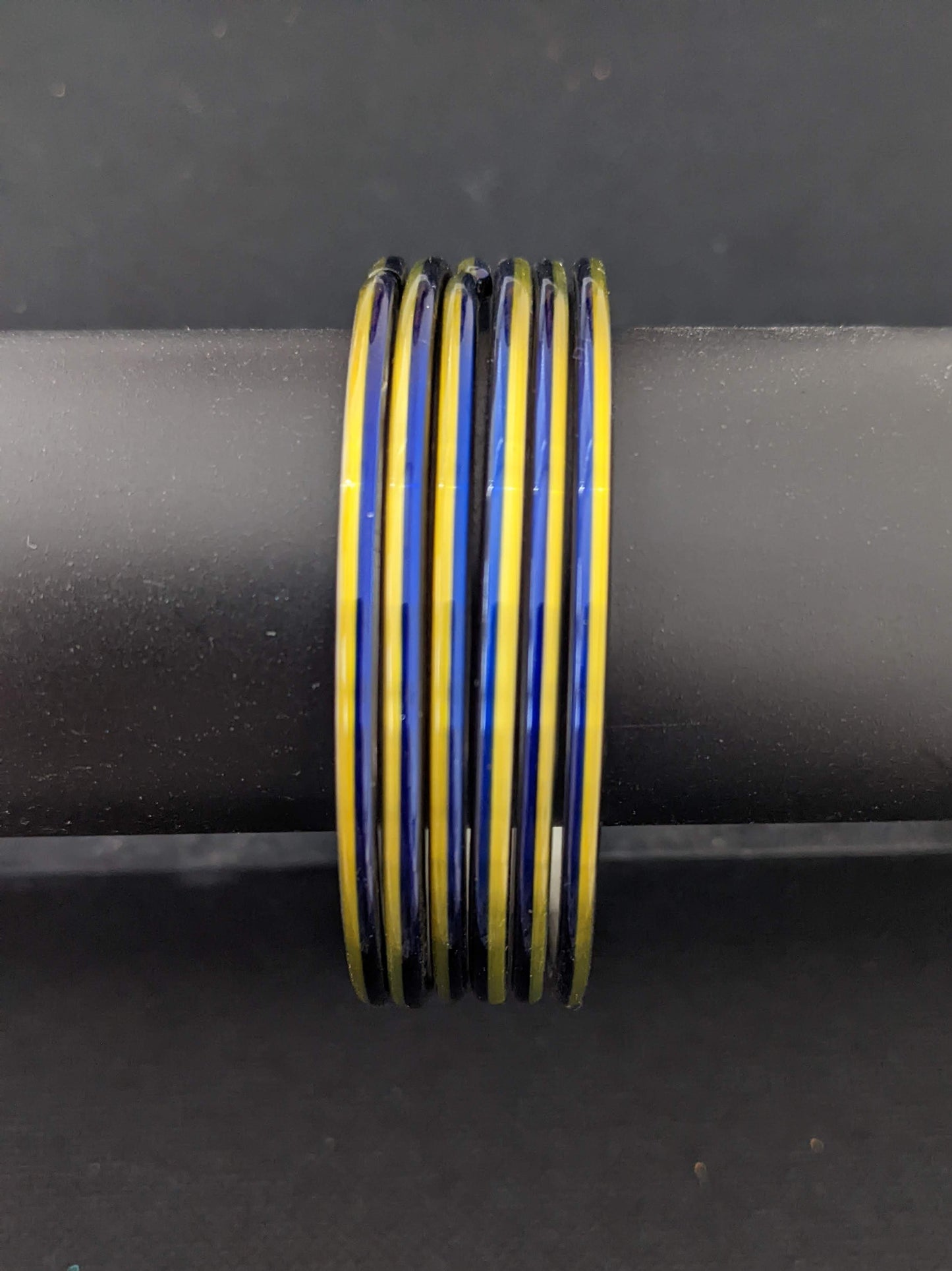 Dual color Glass Bangles - Set of 6 bangles / Half dozen bangles