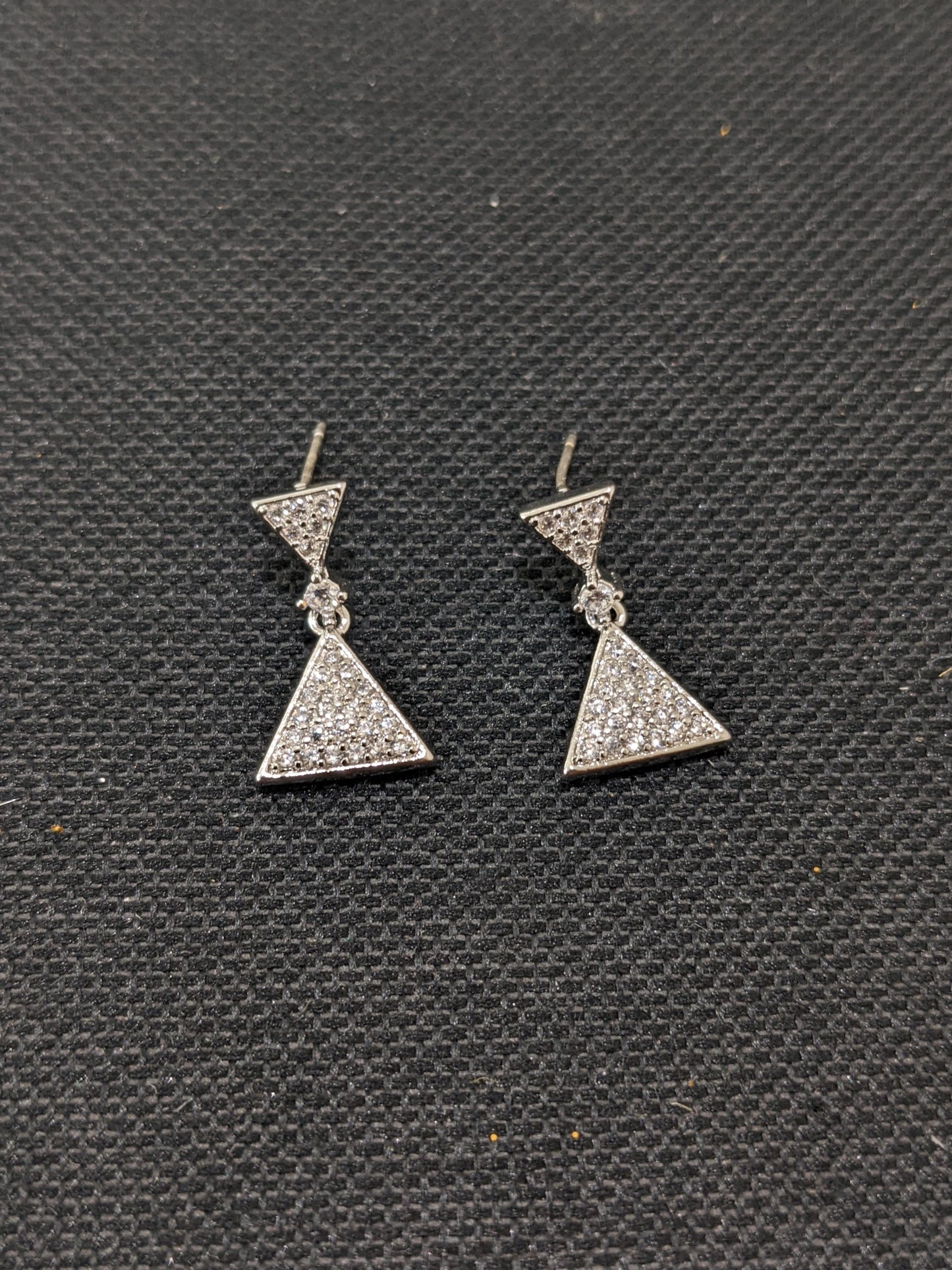 Triangle design CZ Earrings