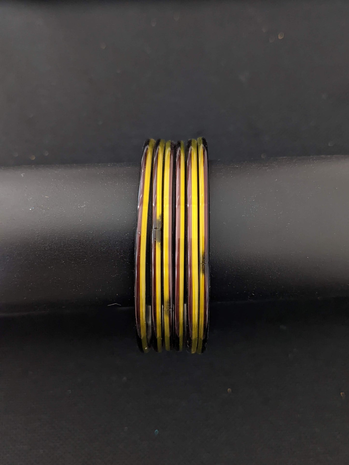 Dual color Glass Bangles - Set of 6 bangles / Half dozen bangles