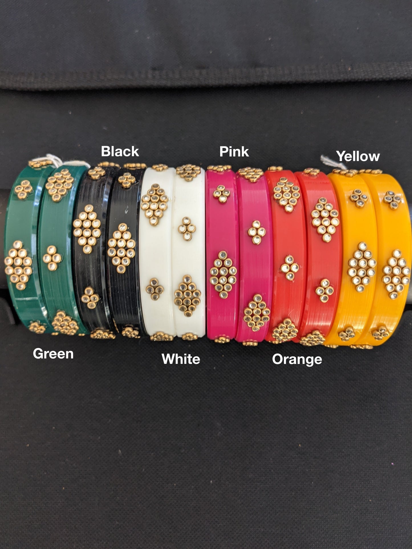Plastic bangles with stone work