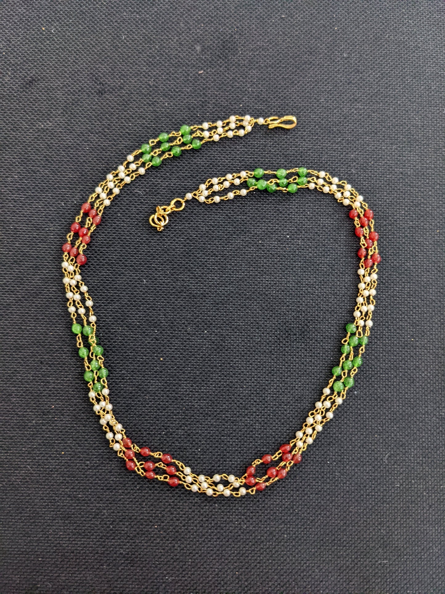 Triple stranded mini bead Necklace