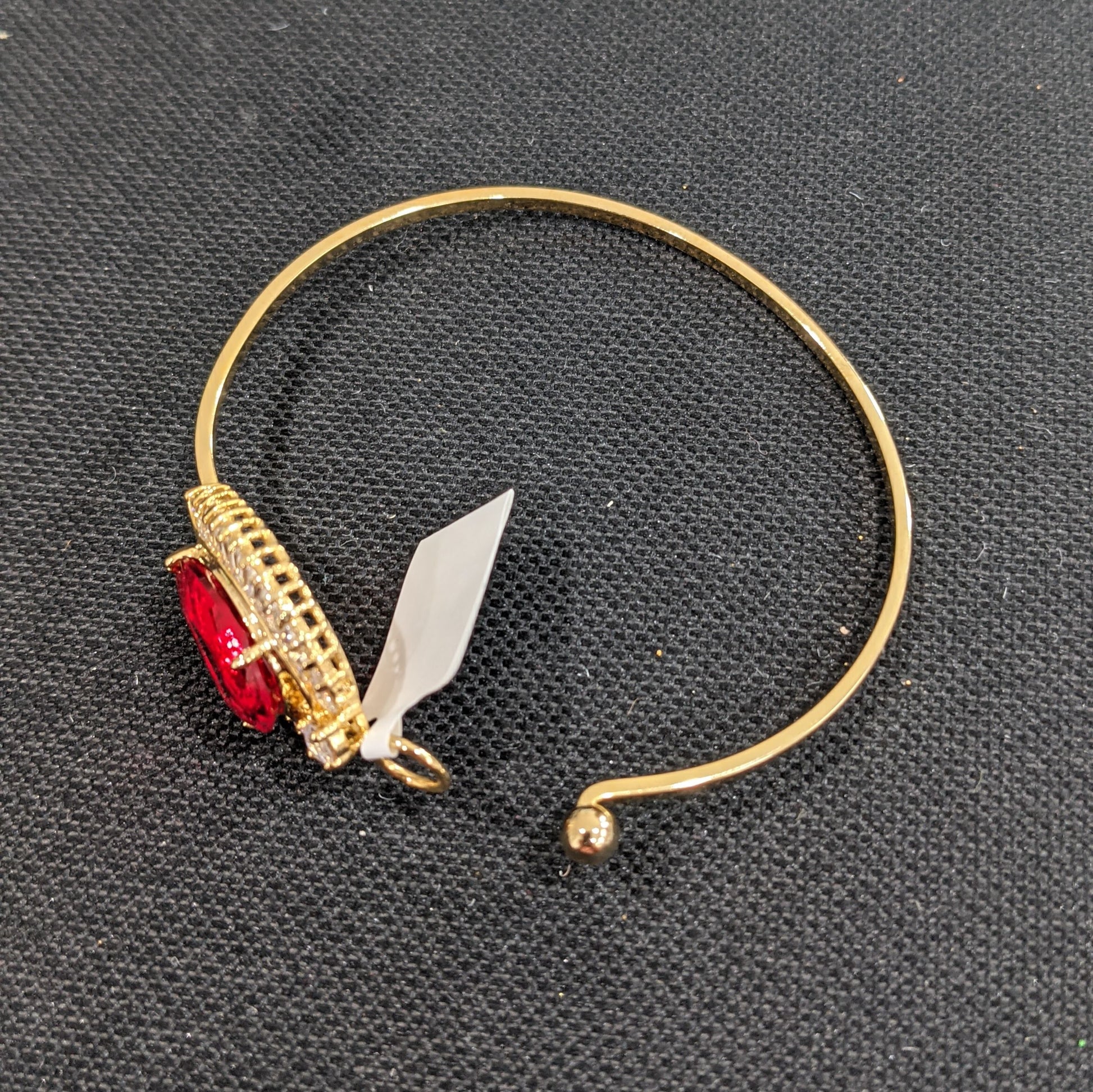 Large Red stone CZ Bangle Bracelet - Simpliful